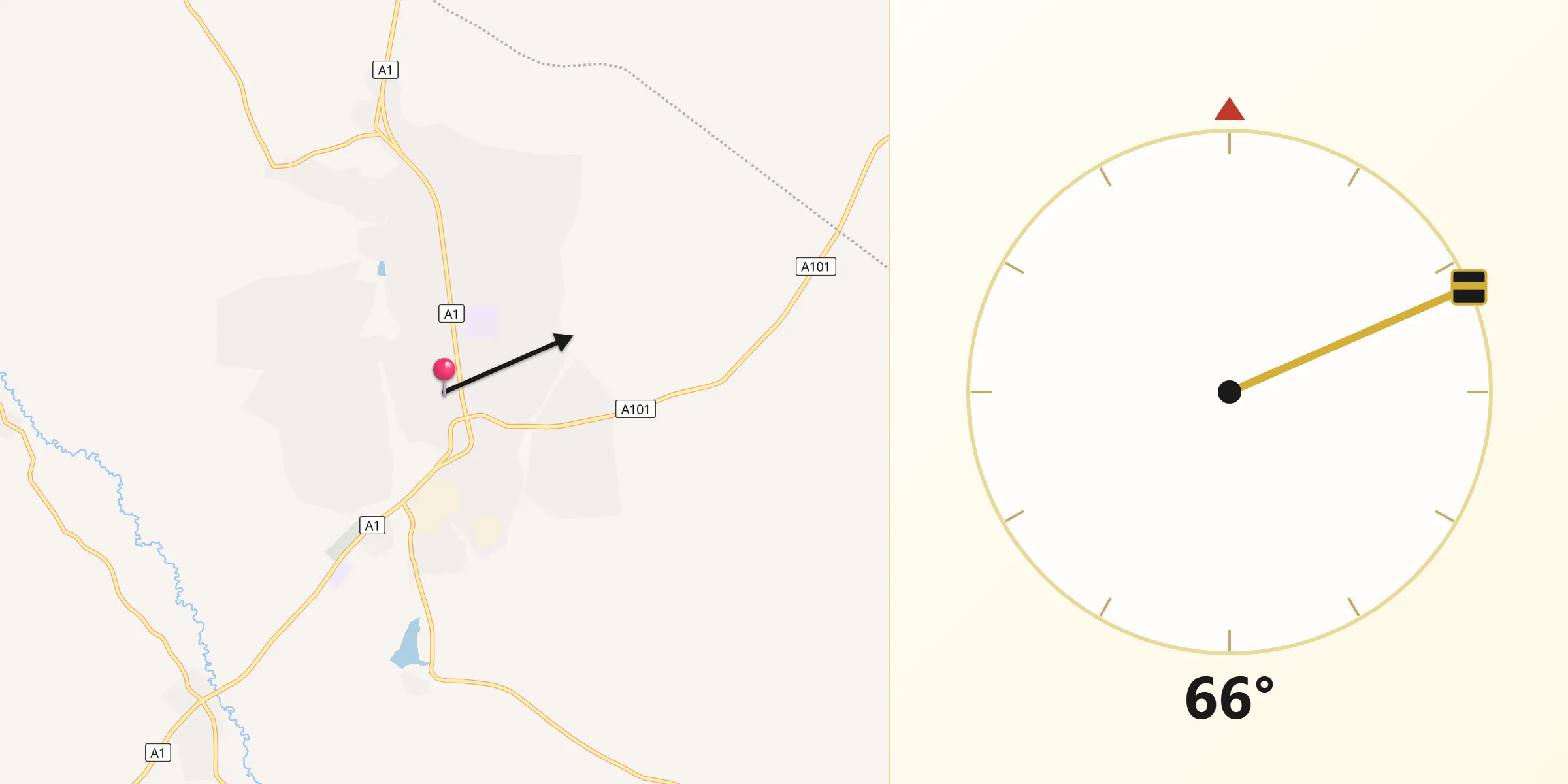 Direction vers la Qibla depuis Agnibilékrou