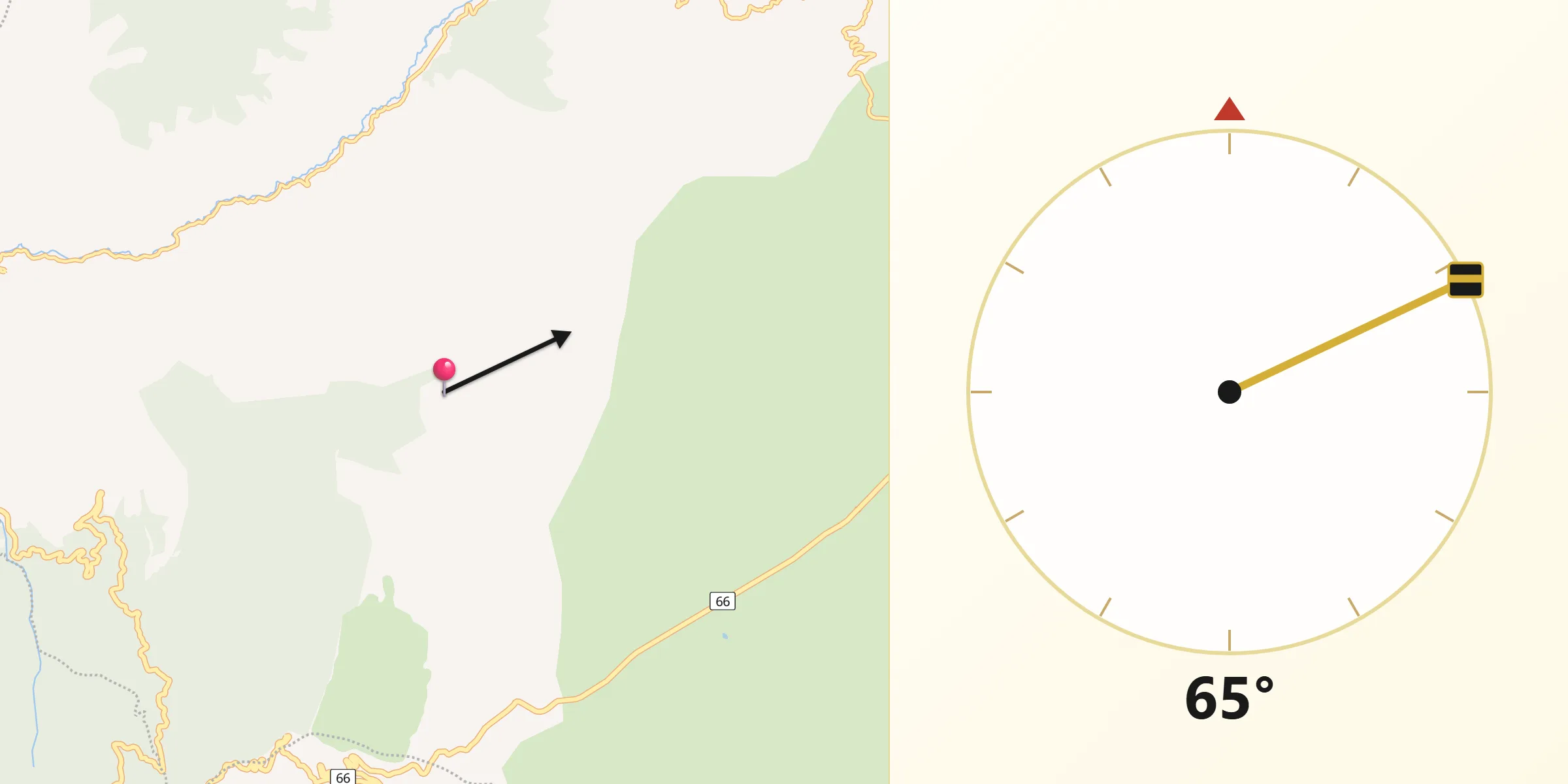 Dirección de la Qibla desde Tona