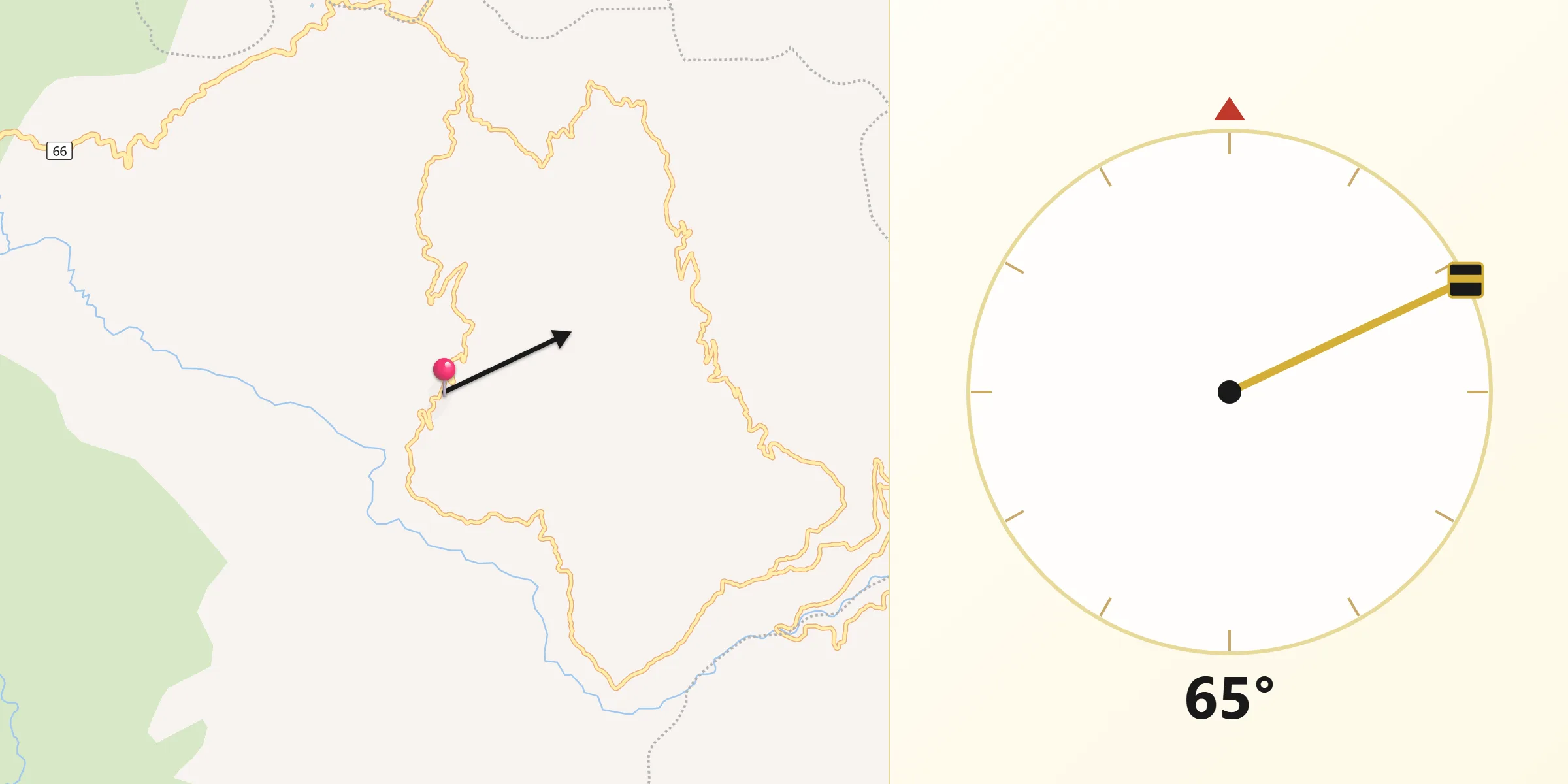 Dirección de la Qibla desde Silos