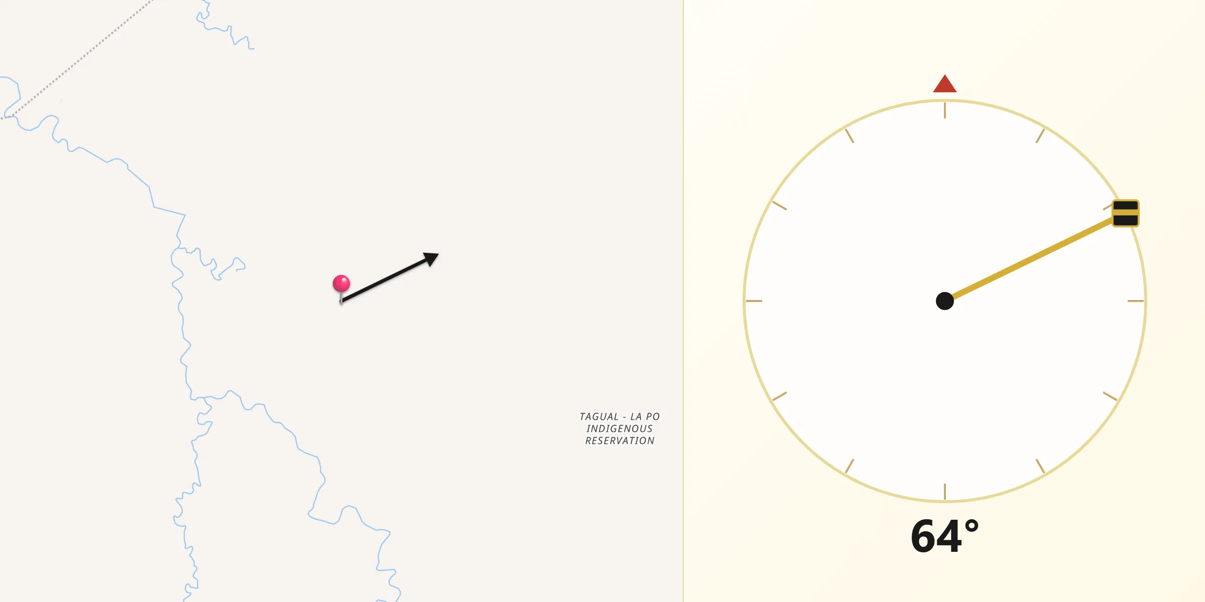 Dirección de la Qibla desde Segovia
