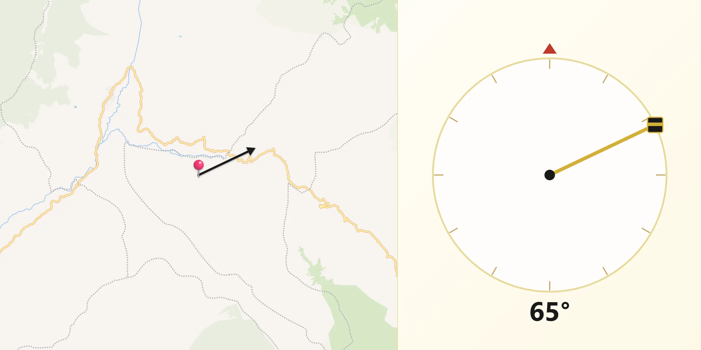 Dirección de la Qibla desde California