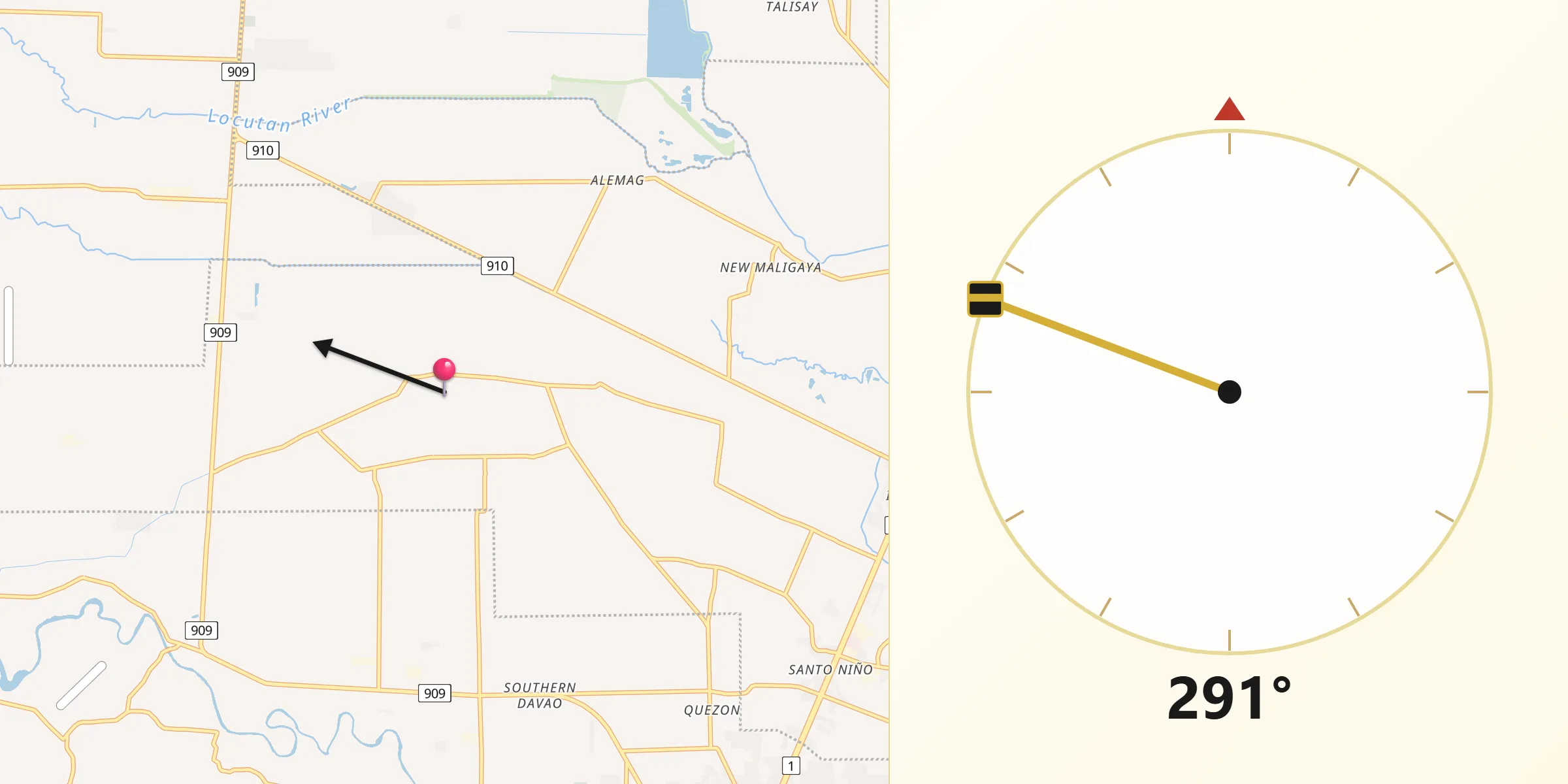 Qibla Direction from Tubod