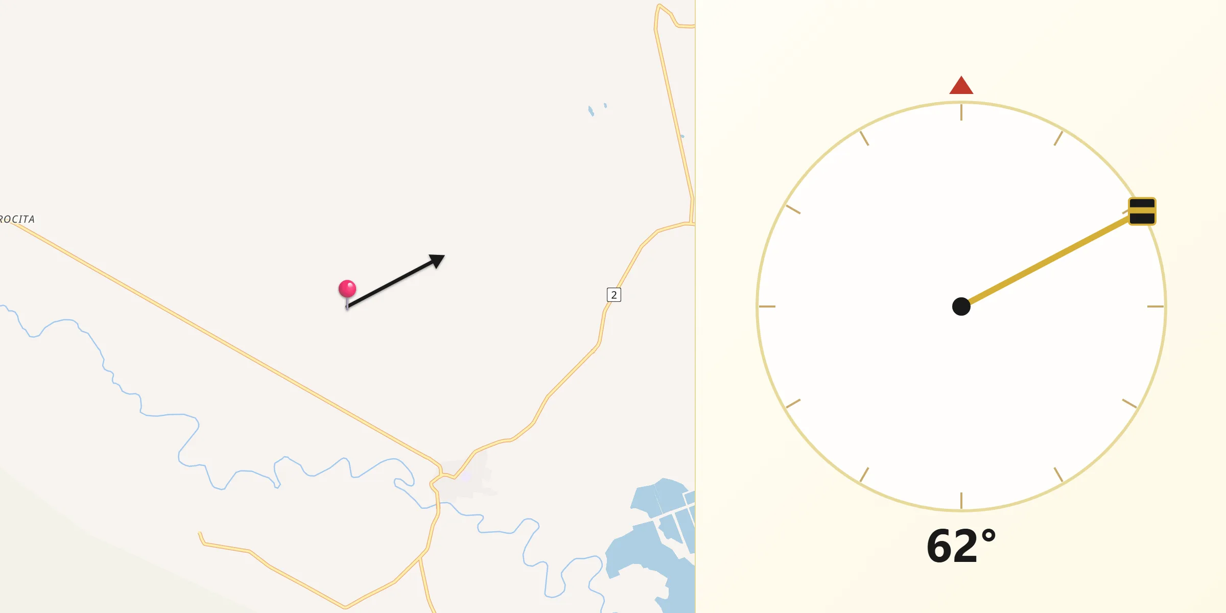 Dirección de la Qibla desde Distrito de Tonosí