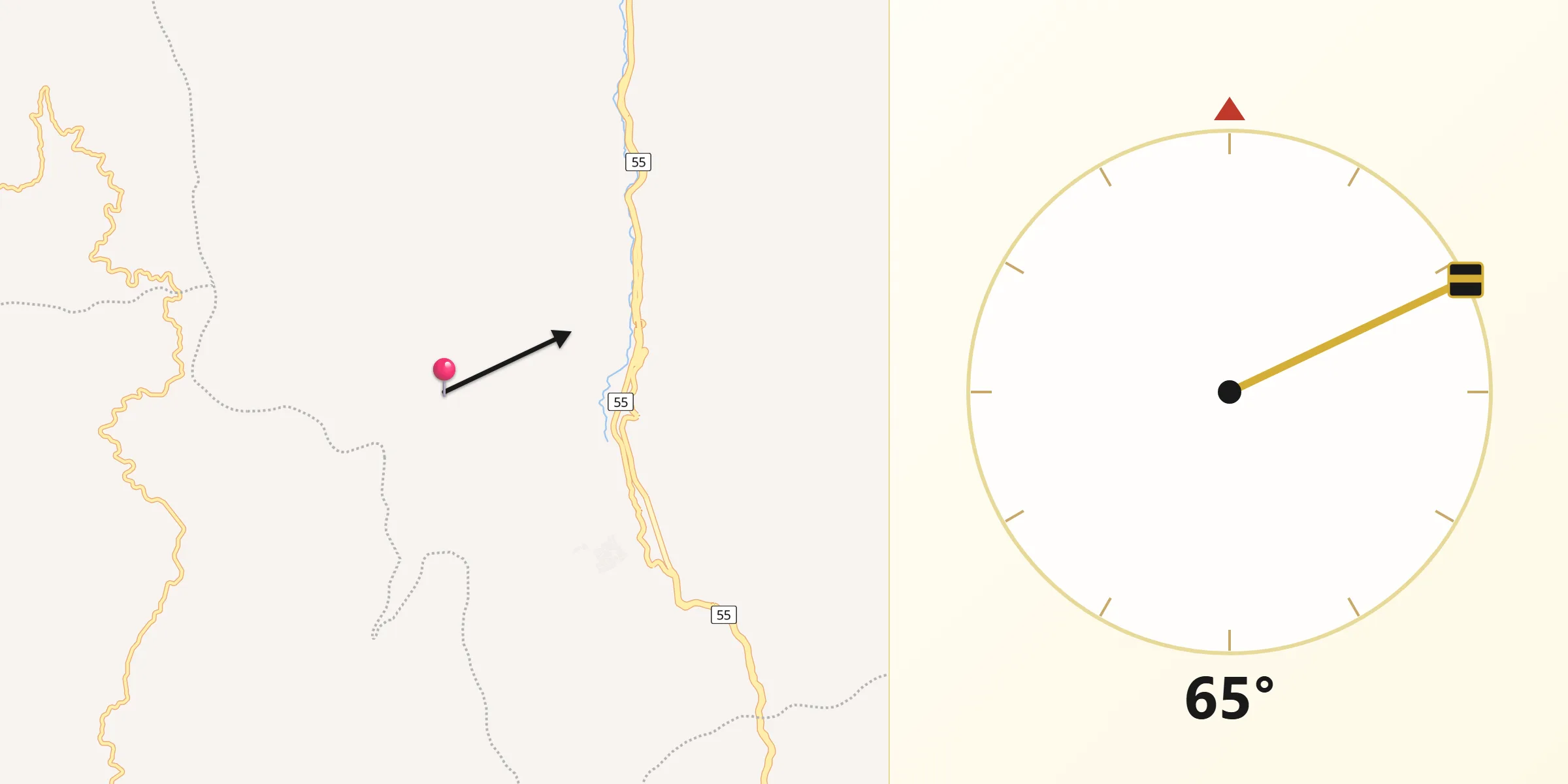 Dirección de la Qibla desde Pamplonita