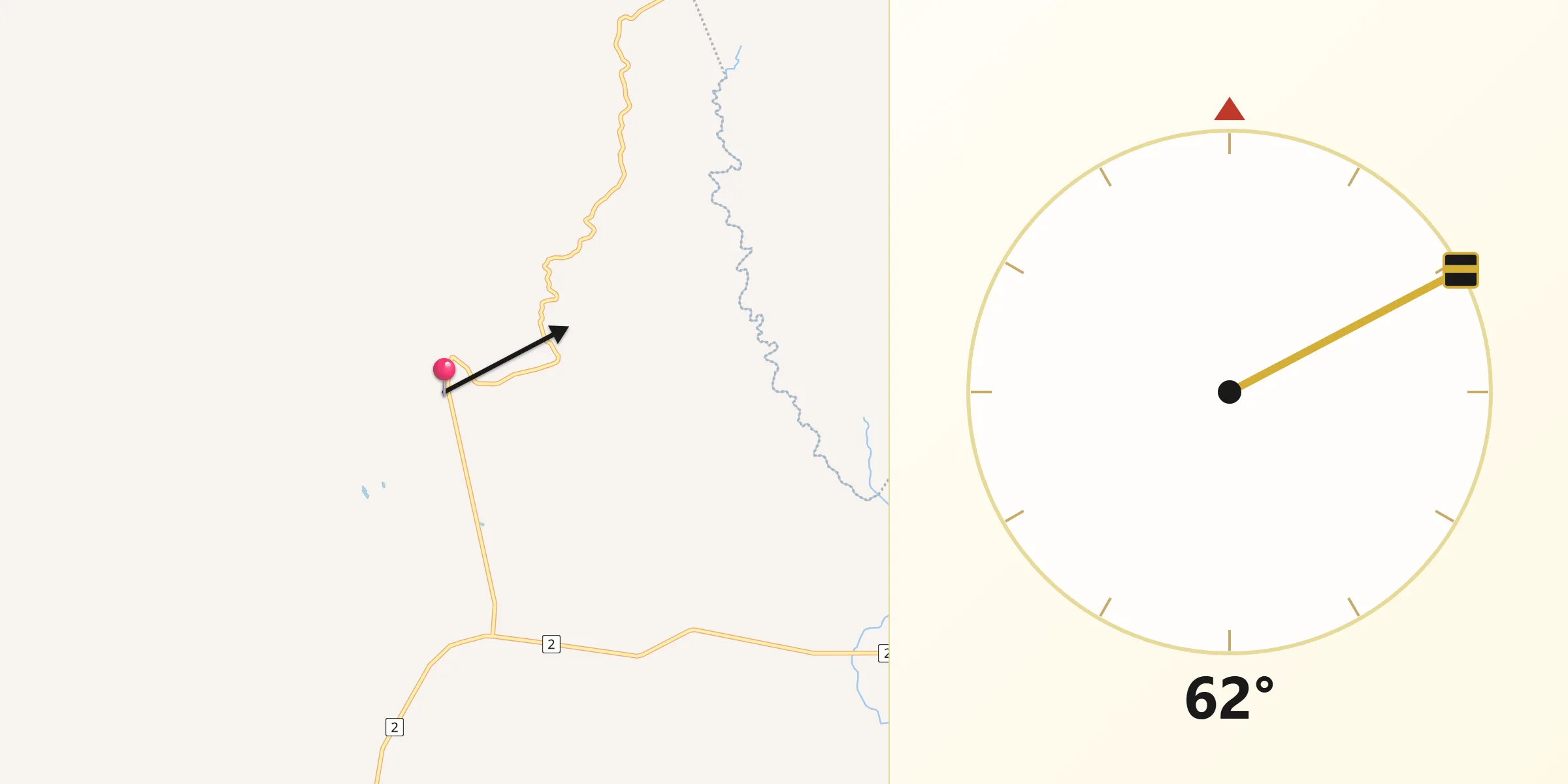 Dirección de la Qibla desde Flores