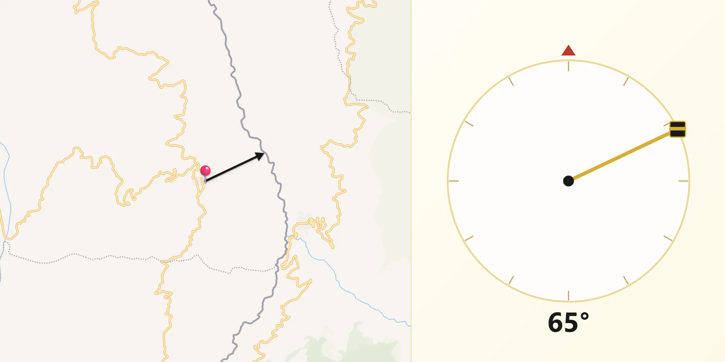 Dirección de la Qibla desde Ragonvalia