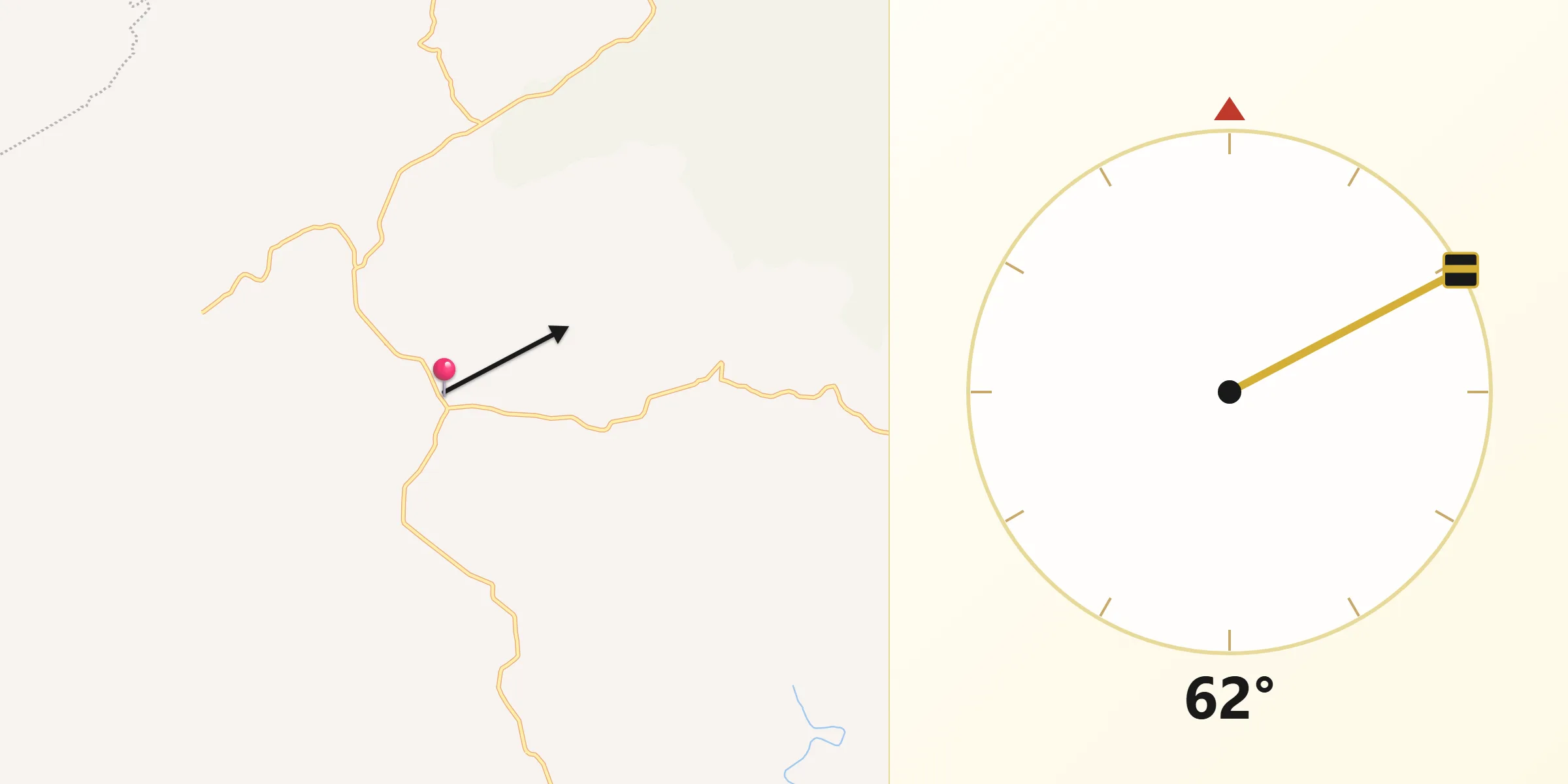 Dirección de la Qibla desde Valle Rico