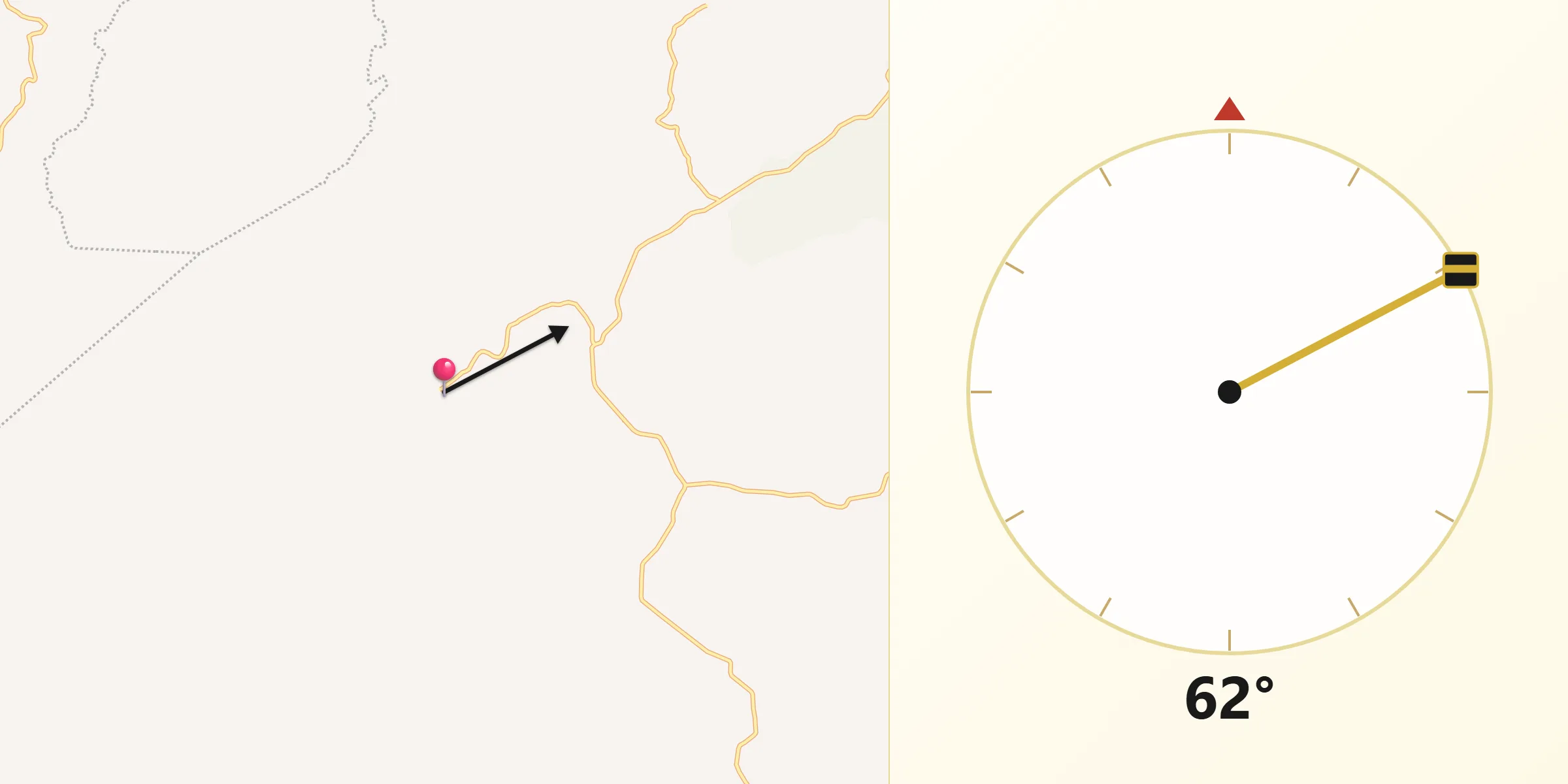 Dirección de la Qibla desde Bayano