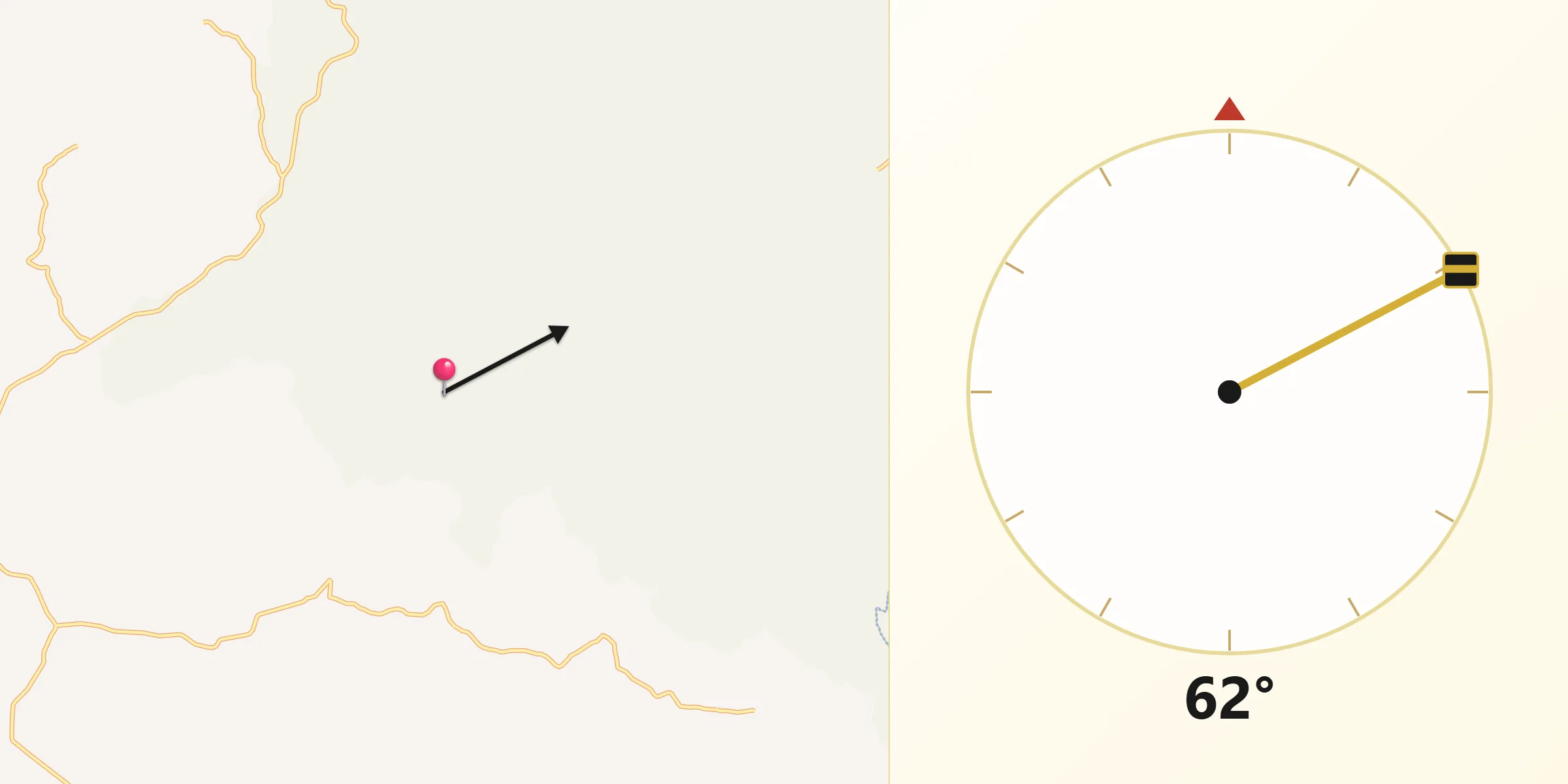 Dirección de la Qibla desde Distrito de Las Tablas