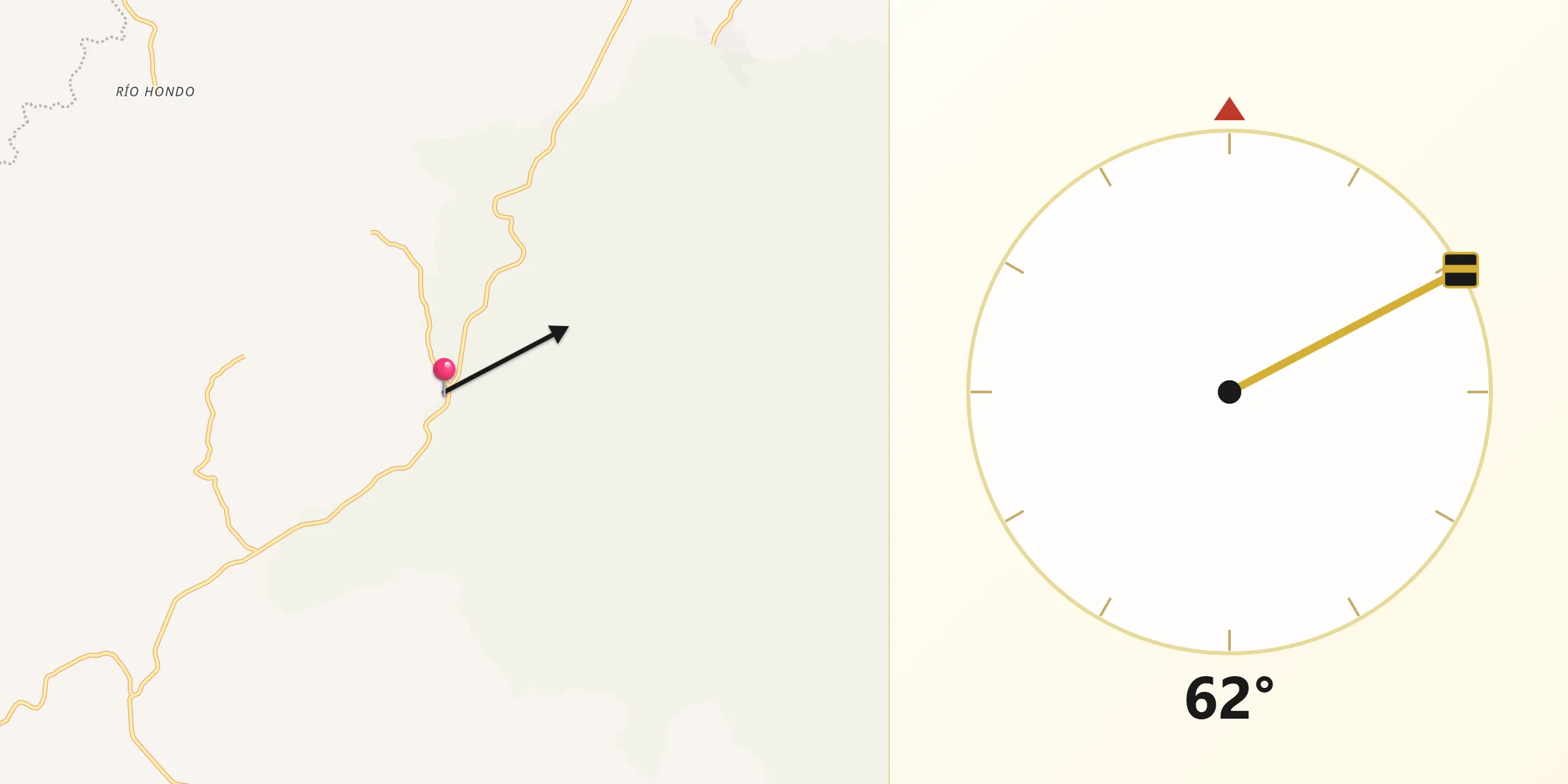 Dirección de la Qibla desde El Muñoz