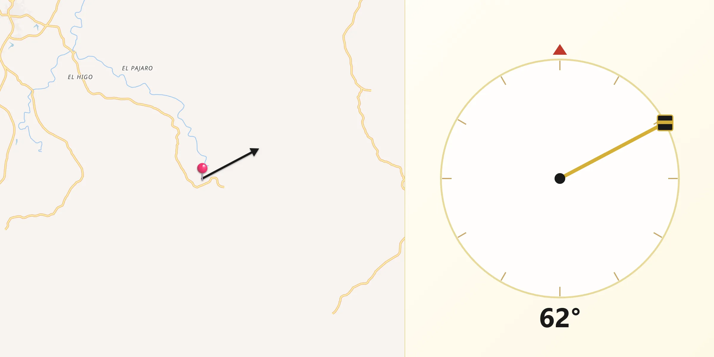 Dirección de la Qibla desde Las Palmas