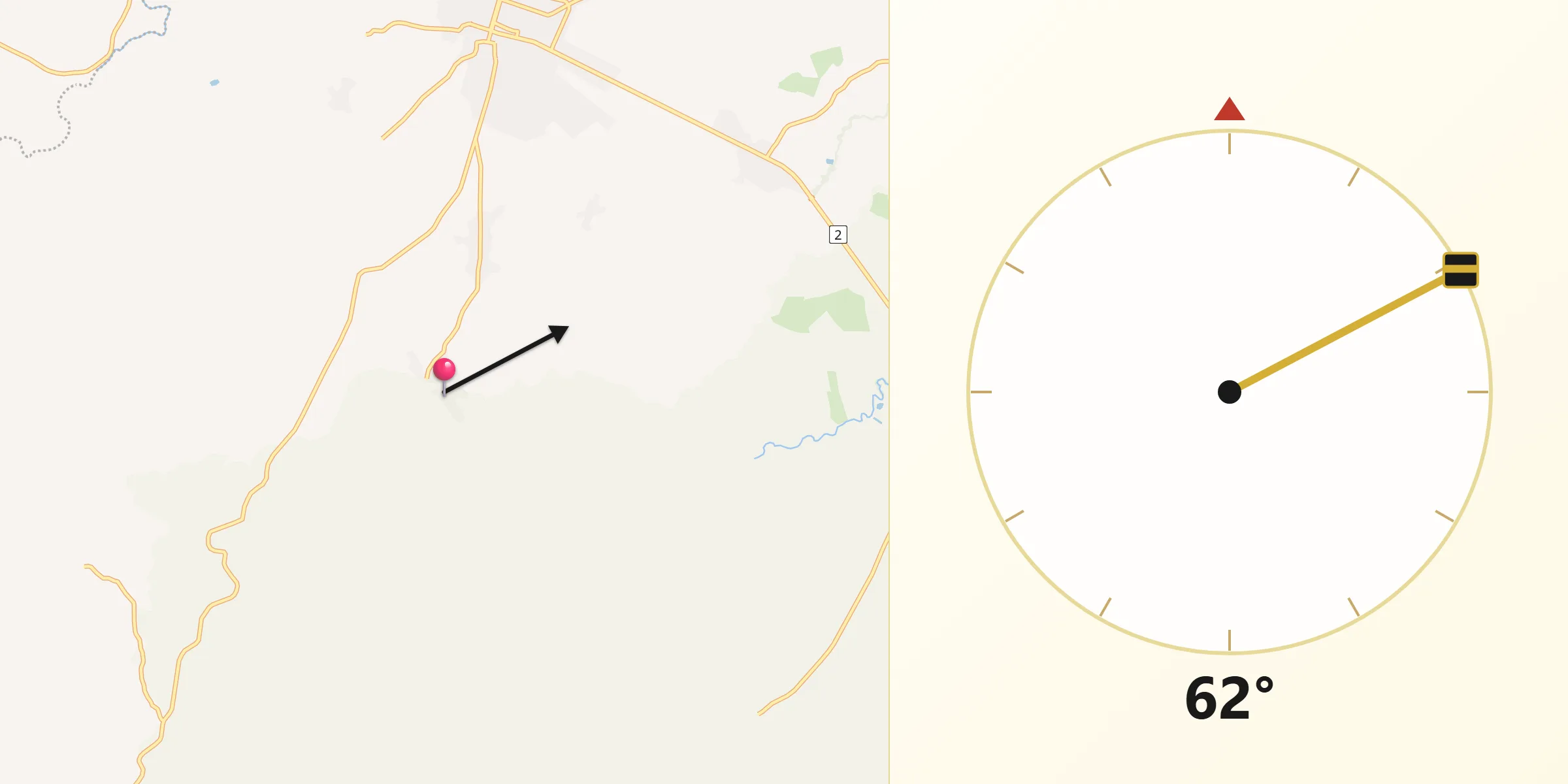 Dirección de la Qibla desde Peña Blanca