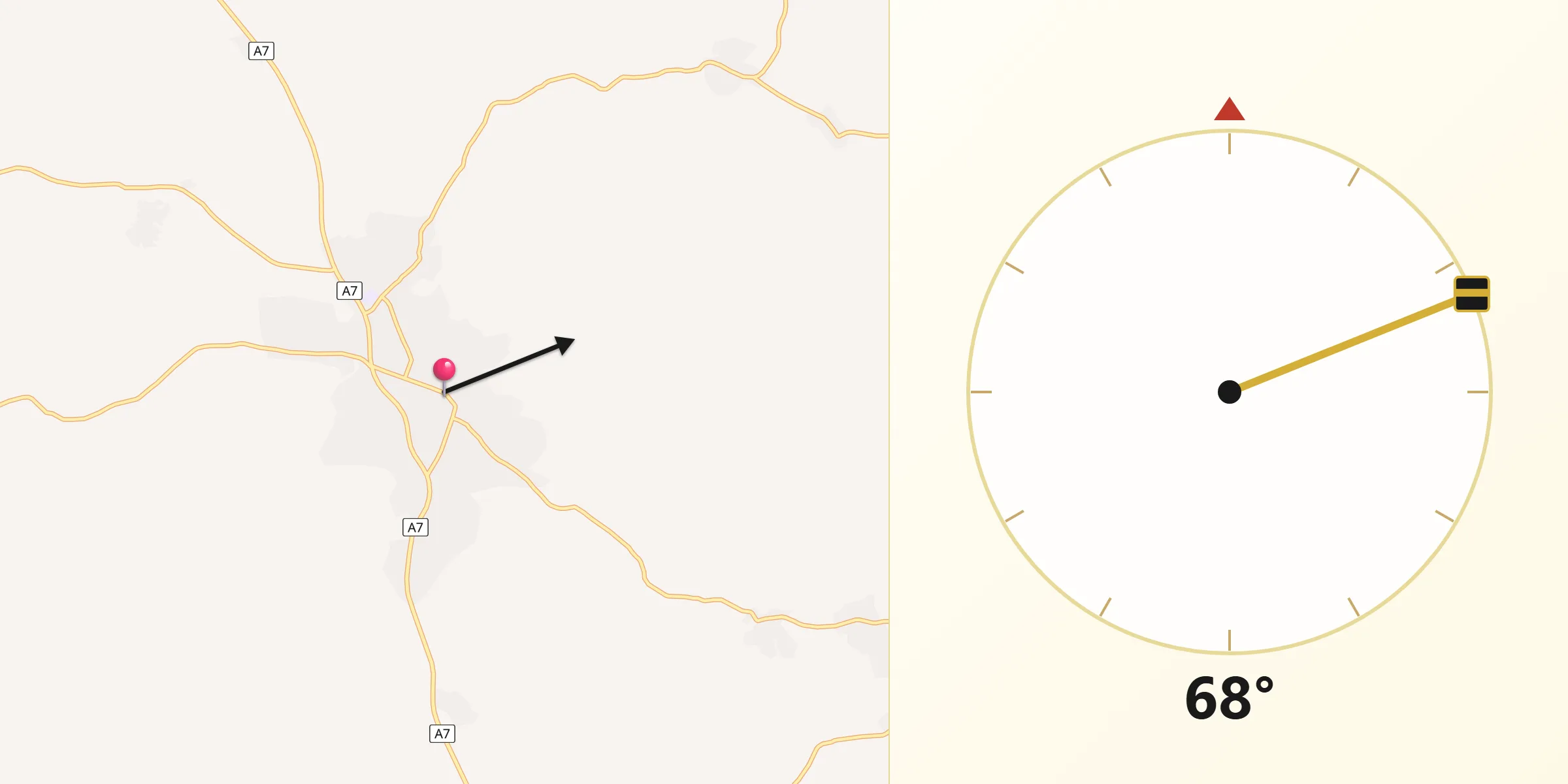 Direction vers la Qibla depuis Biankouma