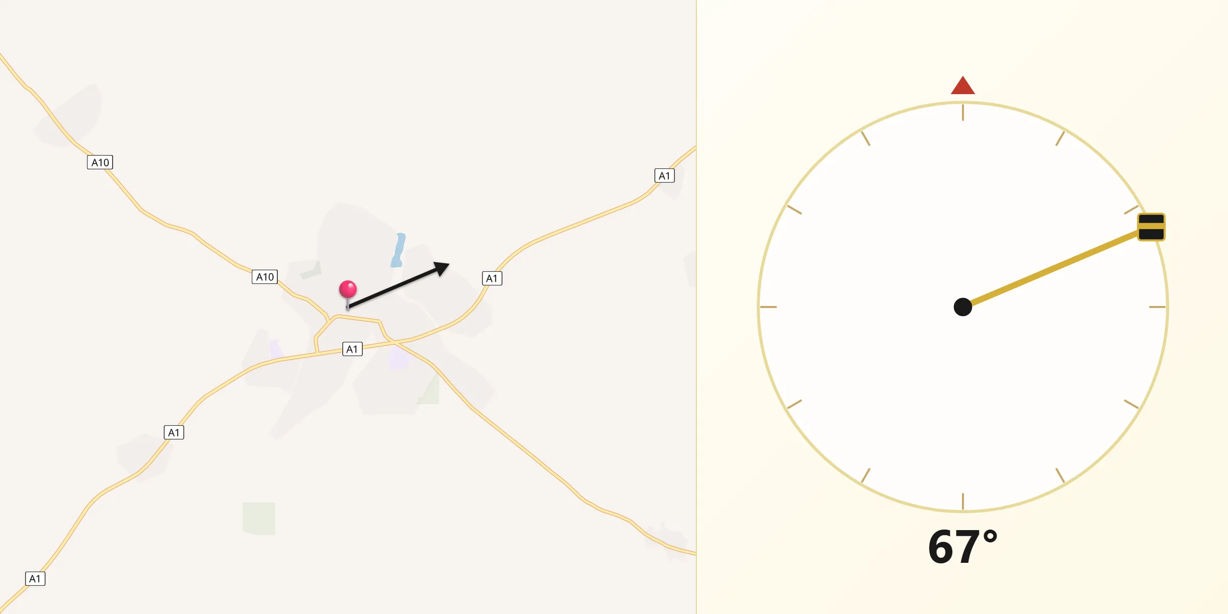 Direction vers la Qibla depuis Tanda