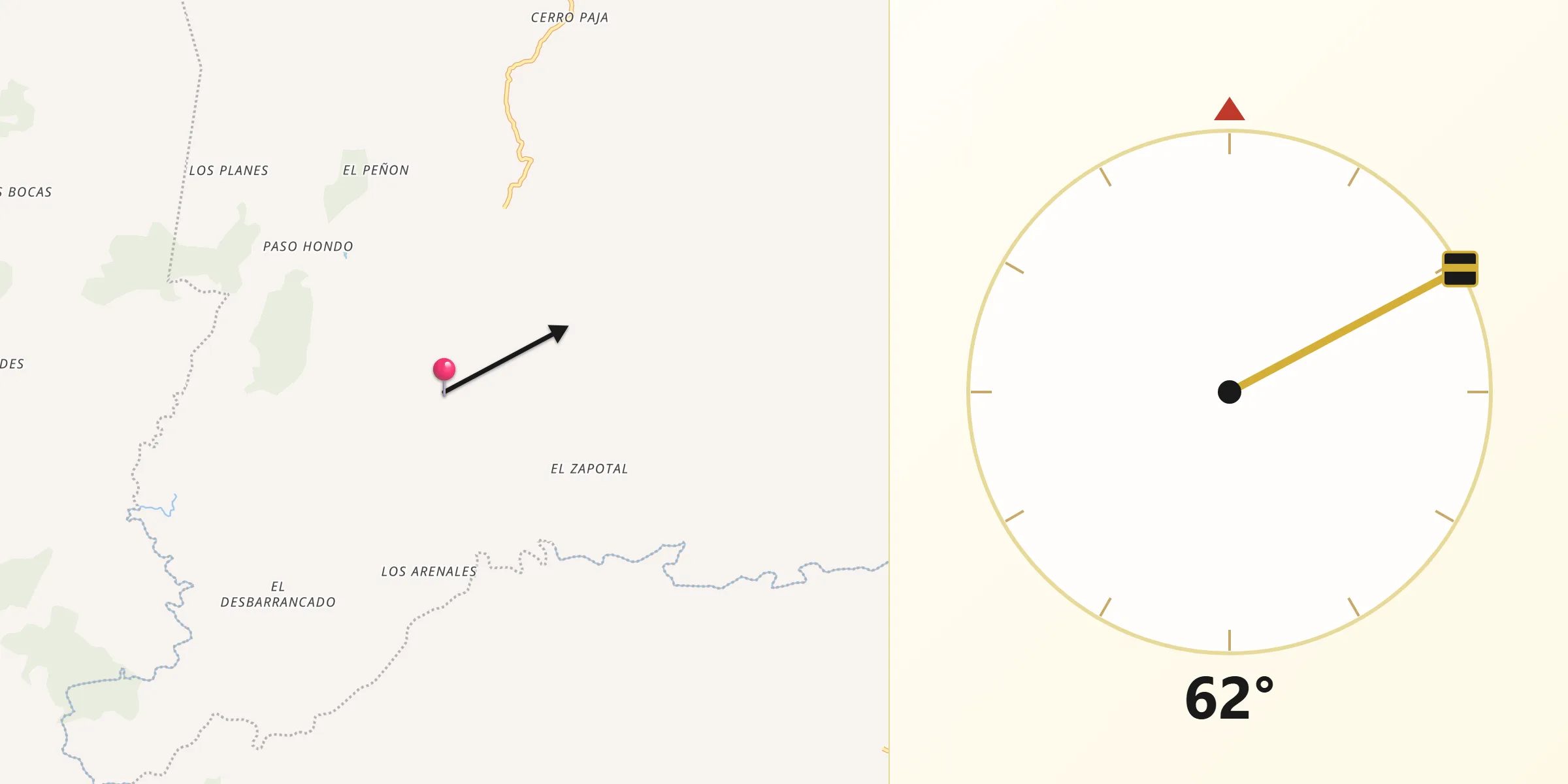 Dirección de la Qibla desde Limón de Tijeras