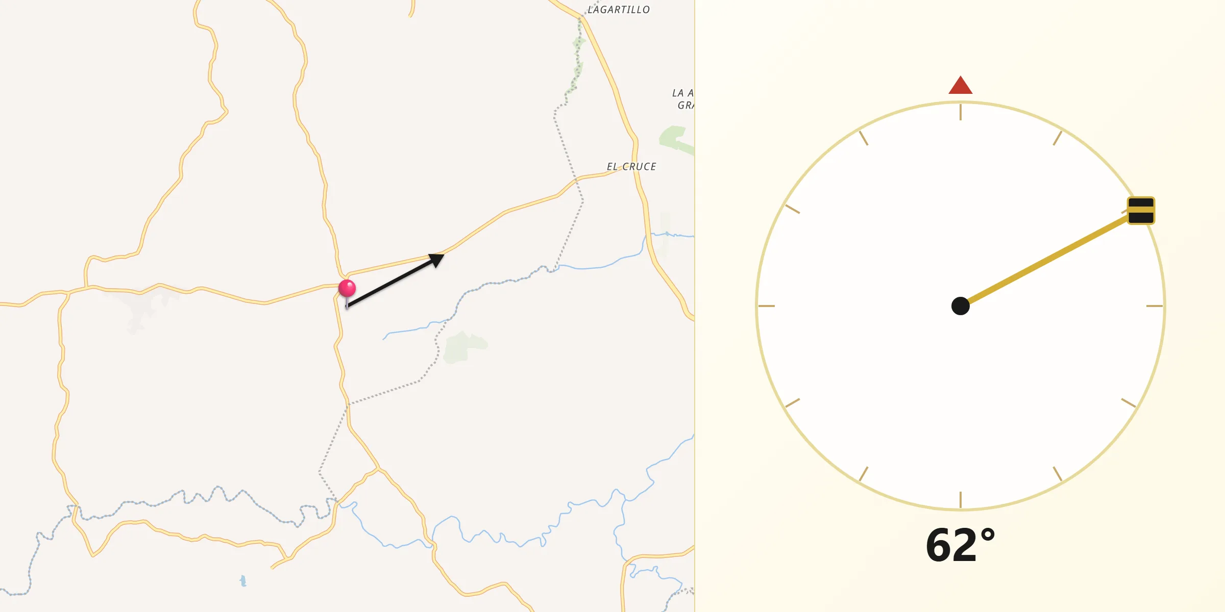 Dirección de la Qibla desde Sabana Grande