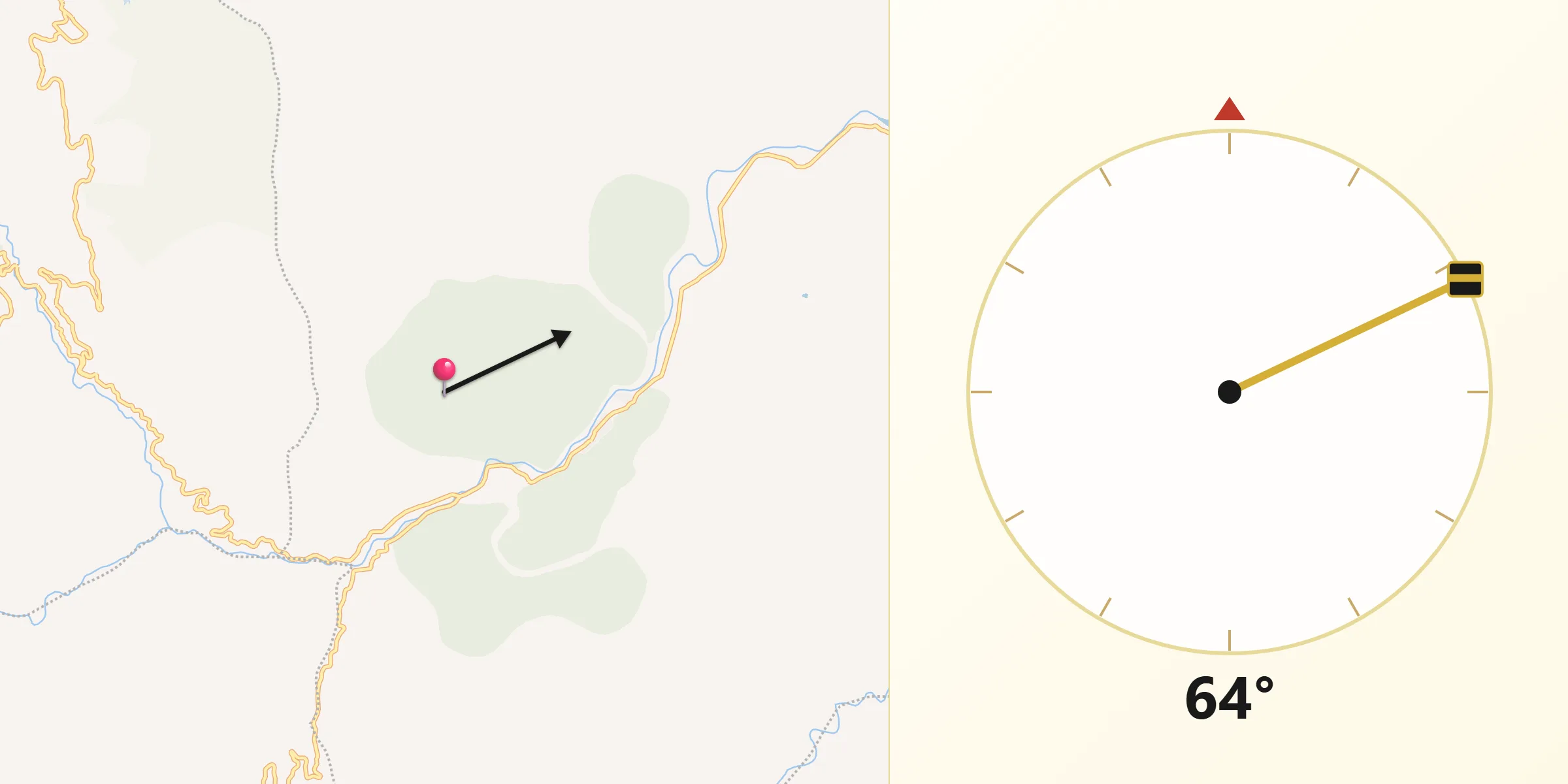 Dirección de la Qibla desde Santiago