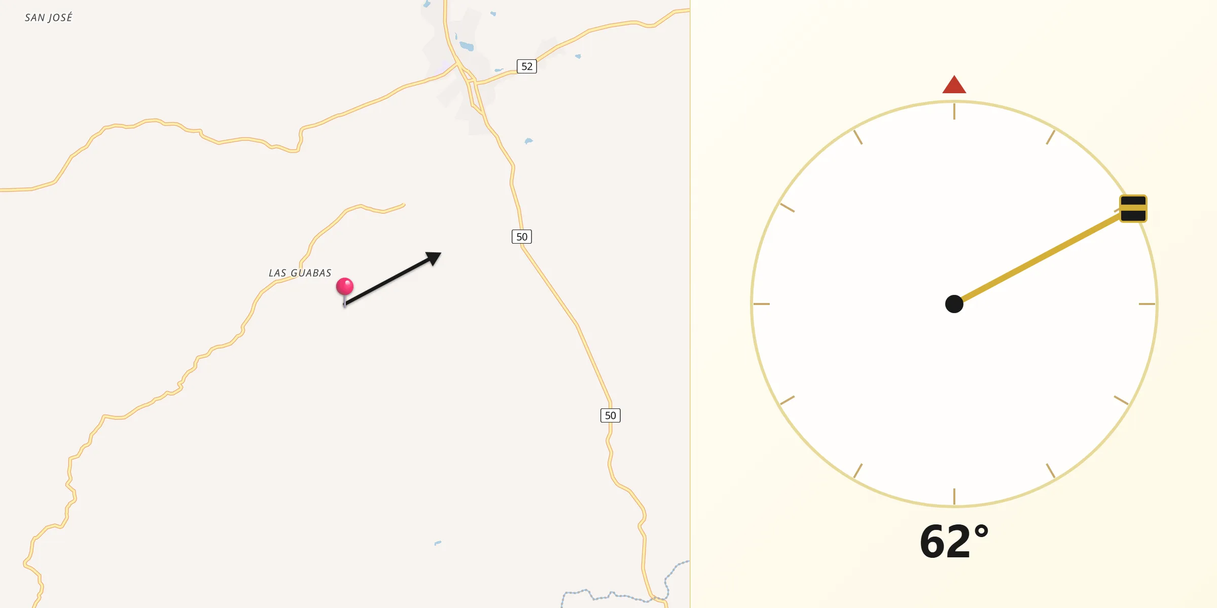 Dirección de la Qibla desde Distrito de Ocú