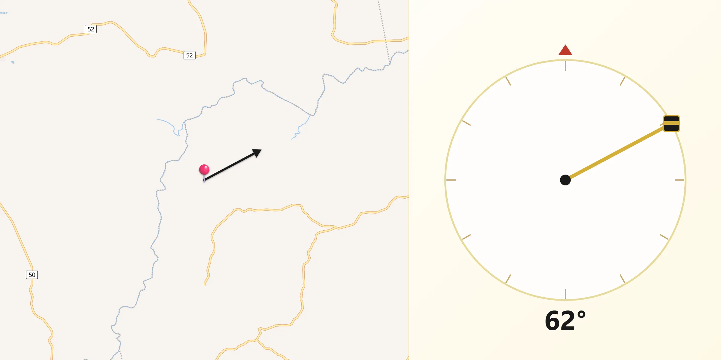 Dirección de la Qibla desde La Trinidad