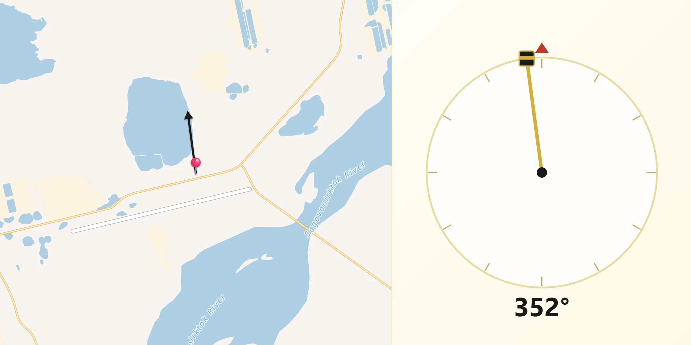 Qibla Direction from Prudhoe Bay