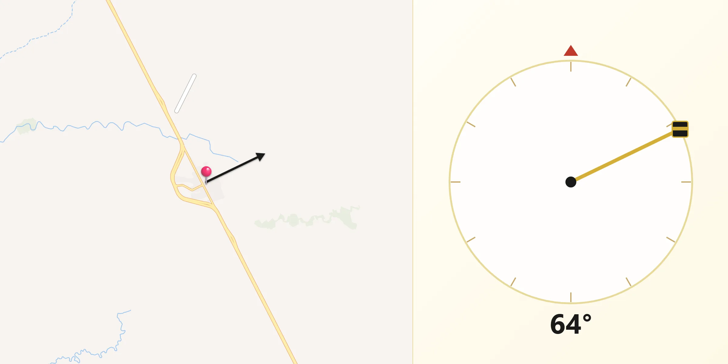 Dirección de la Qibla desde San Martín