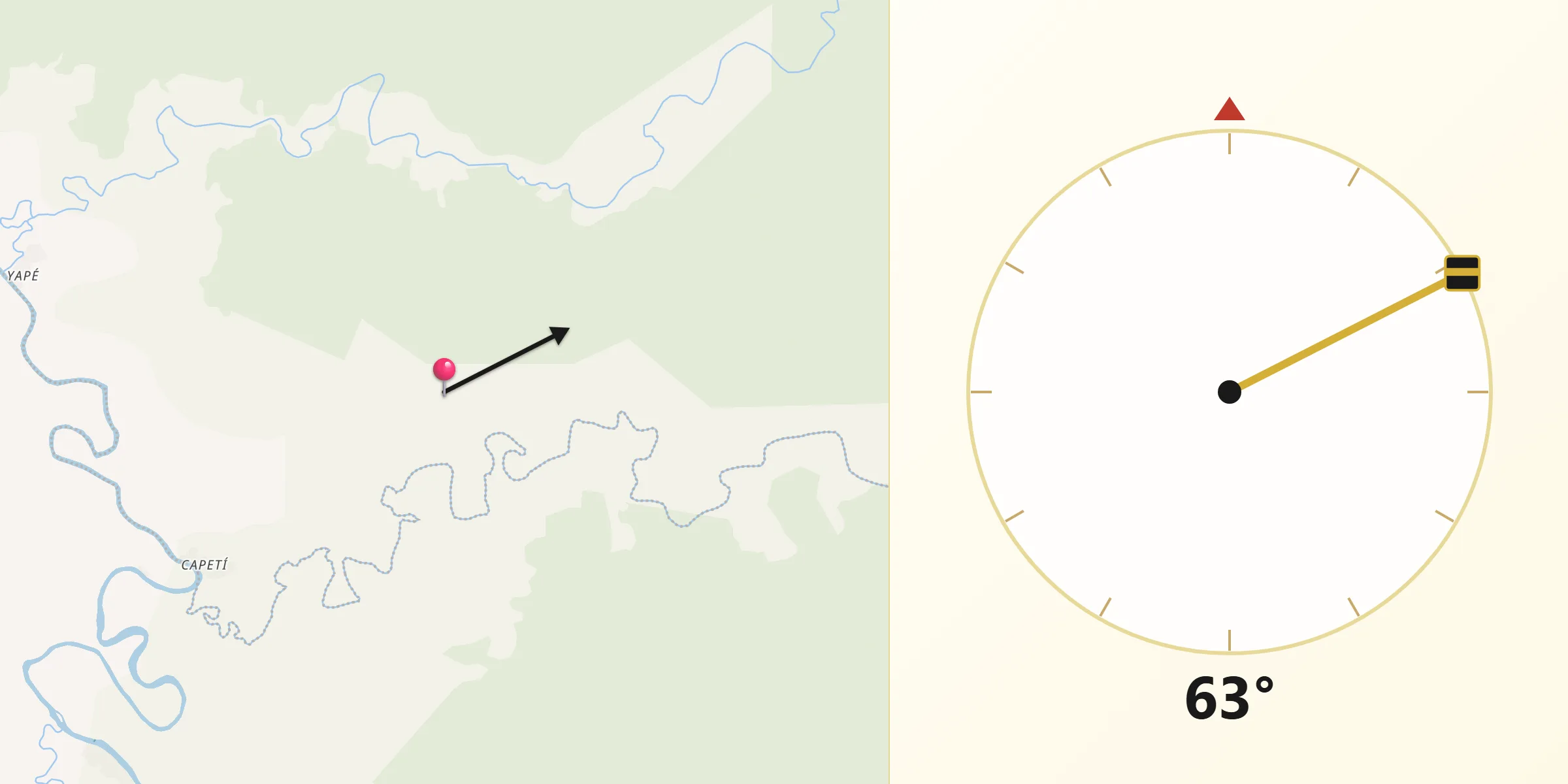 Dirección de la Qibla desde Cémaco