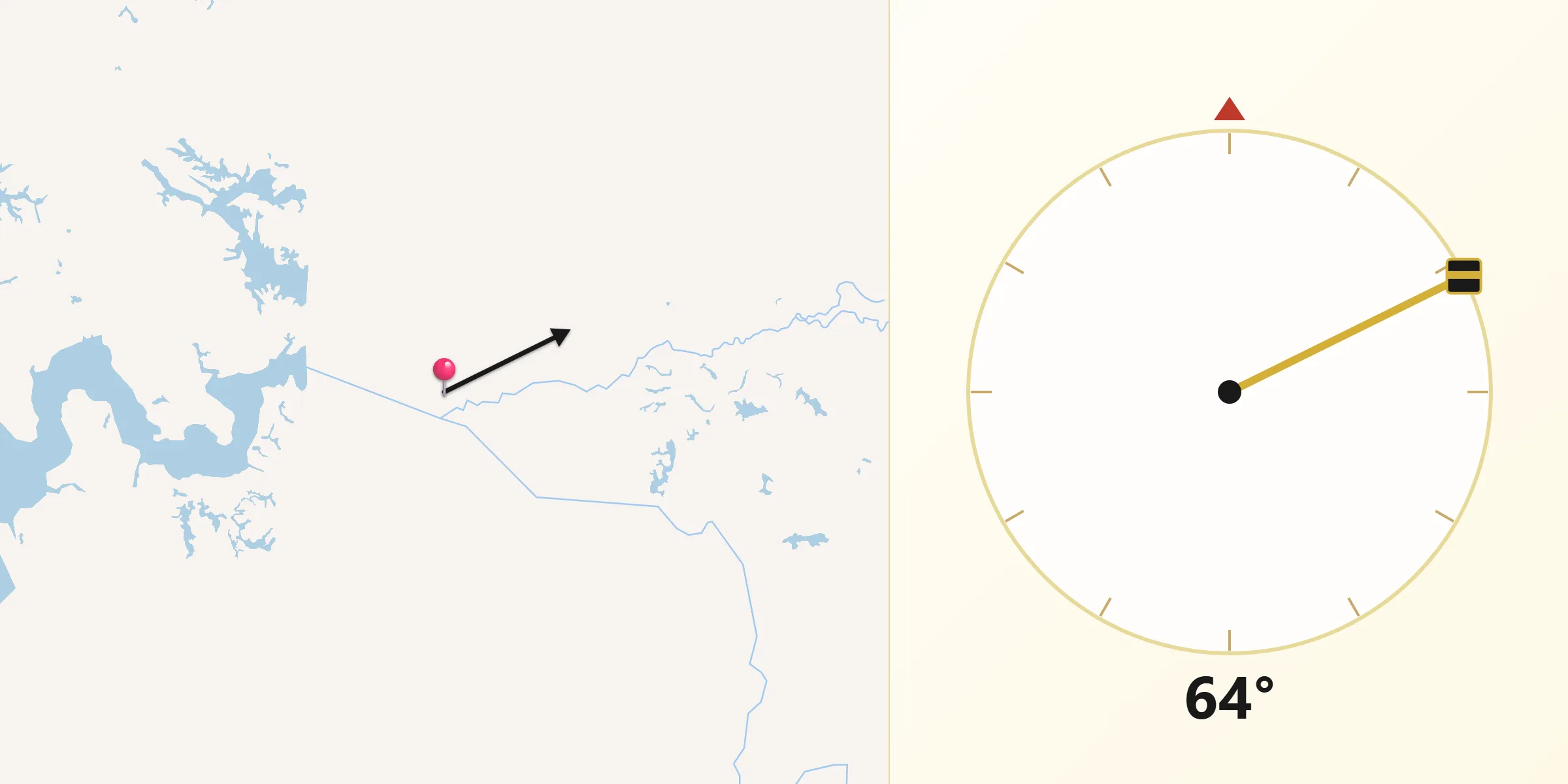 Dirección de la Qibla desde Pueblo Nuevo
