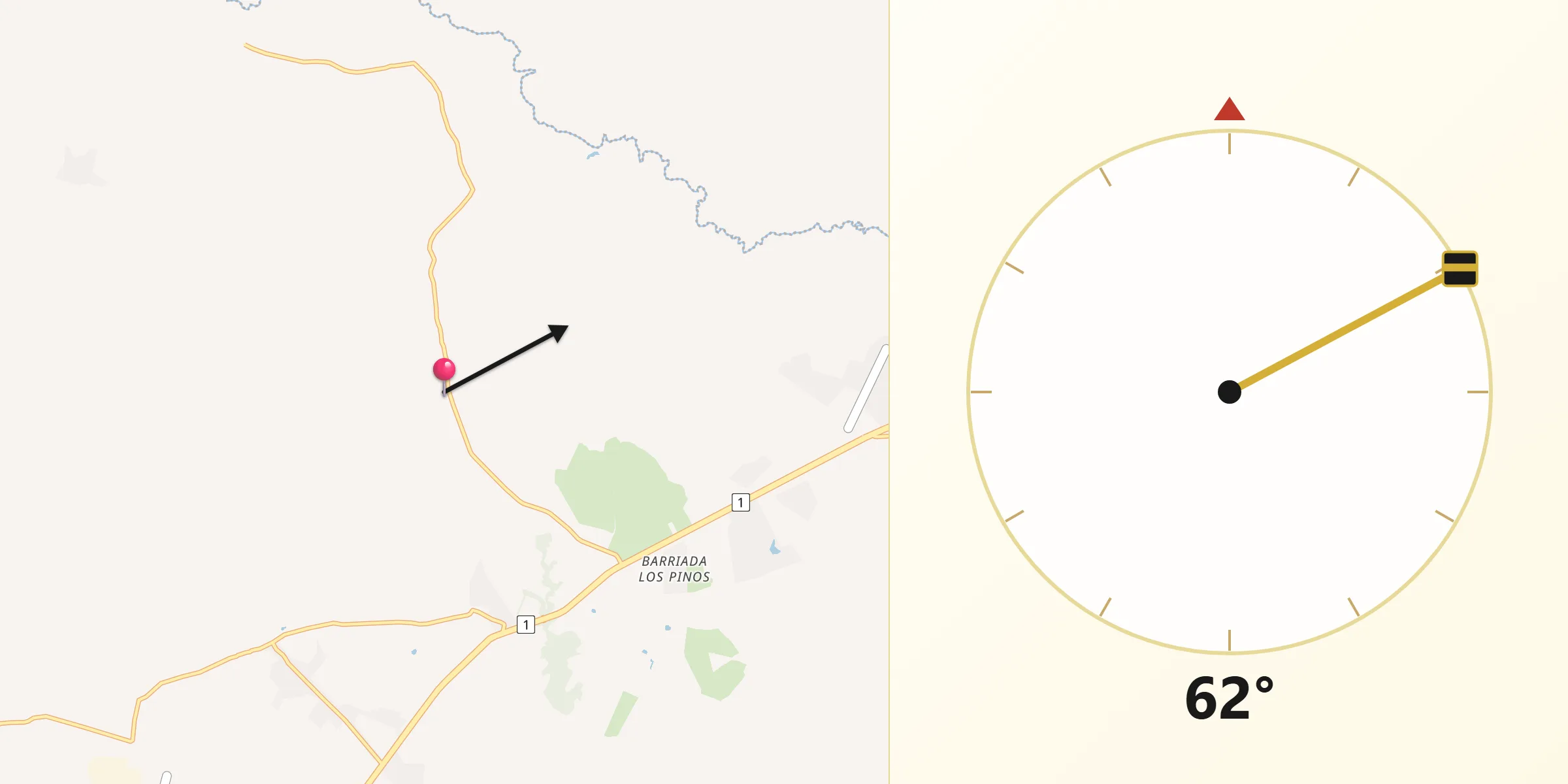 Dirección de la Qibla desde El Cristo