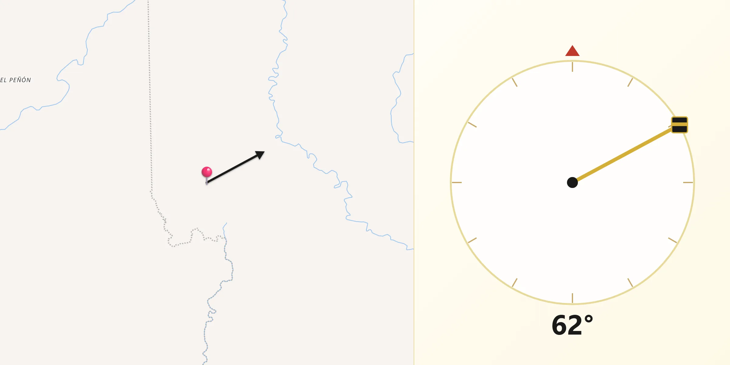 Dirección de la Qibla desde El Coclá