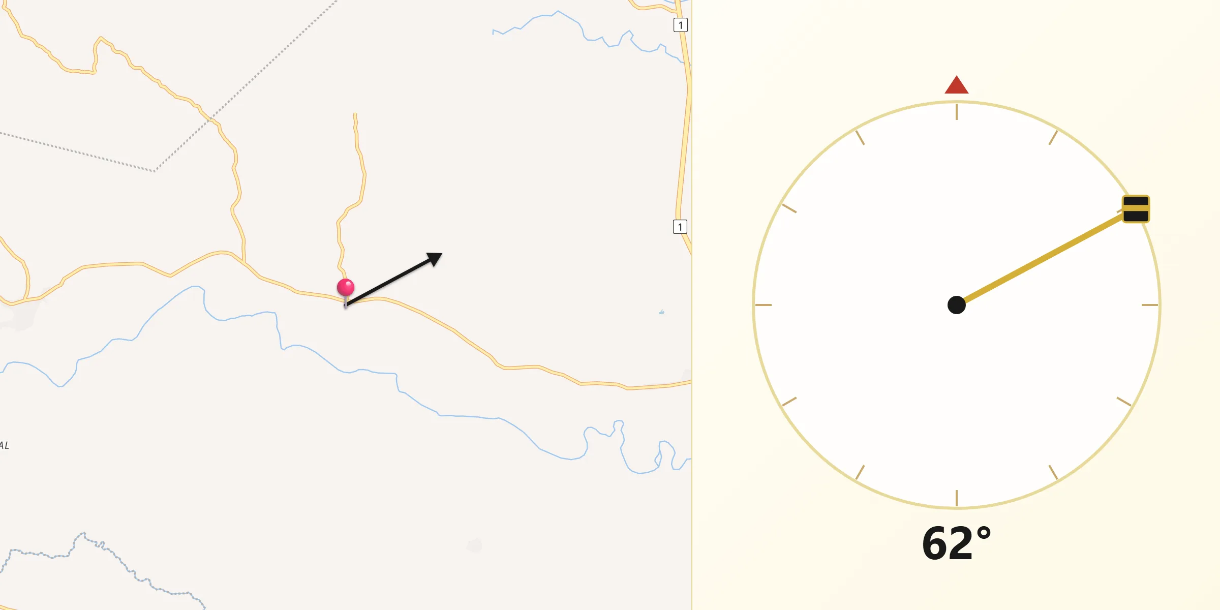 Dirección de la Qibla desde El Cortezo