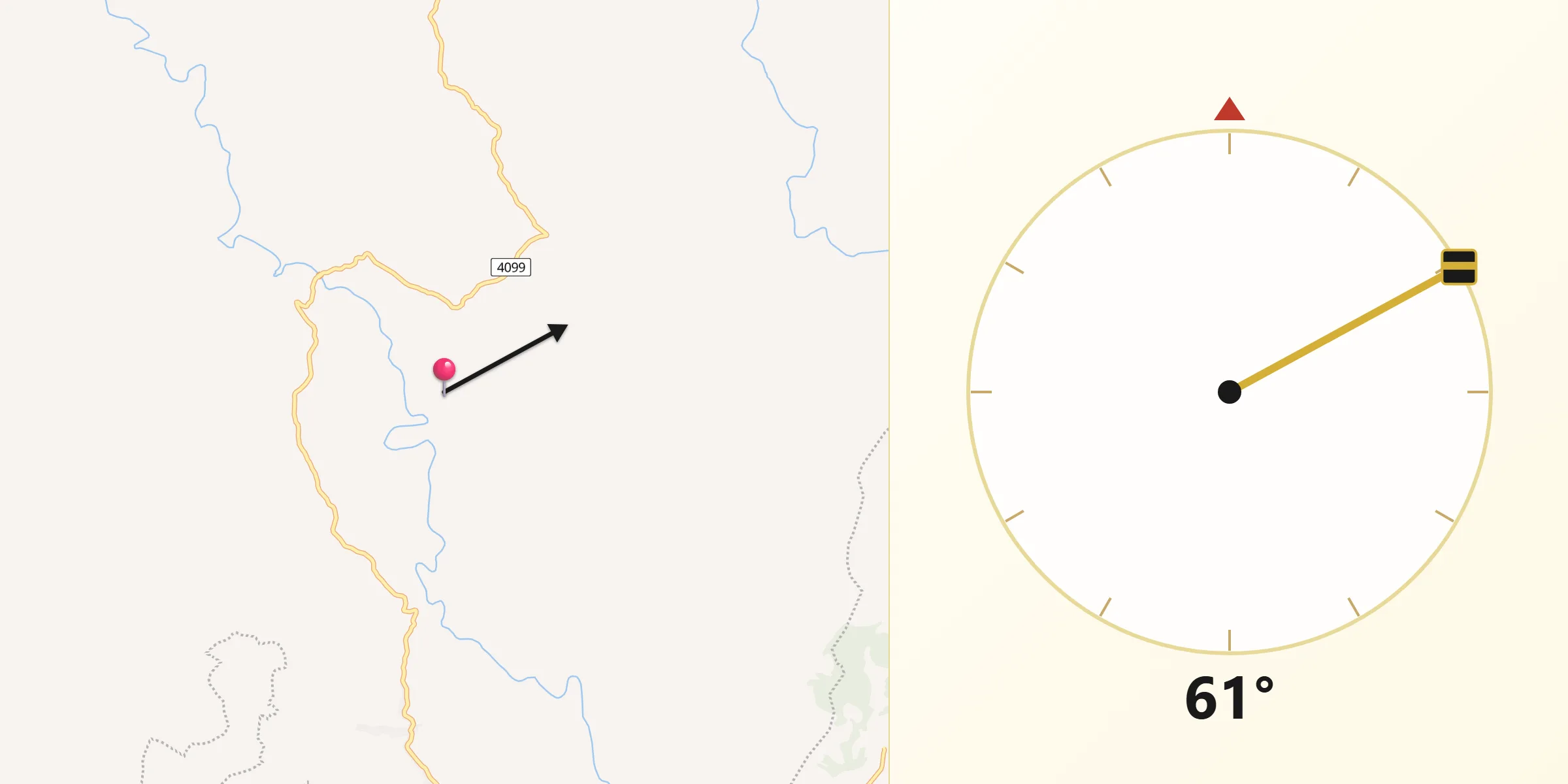Dirección de la Qibla desde Müna
