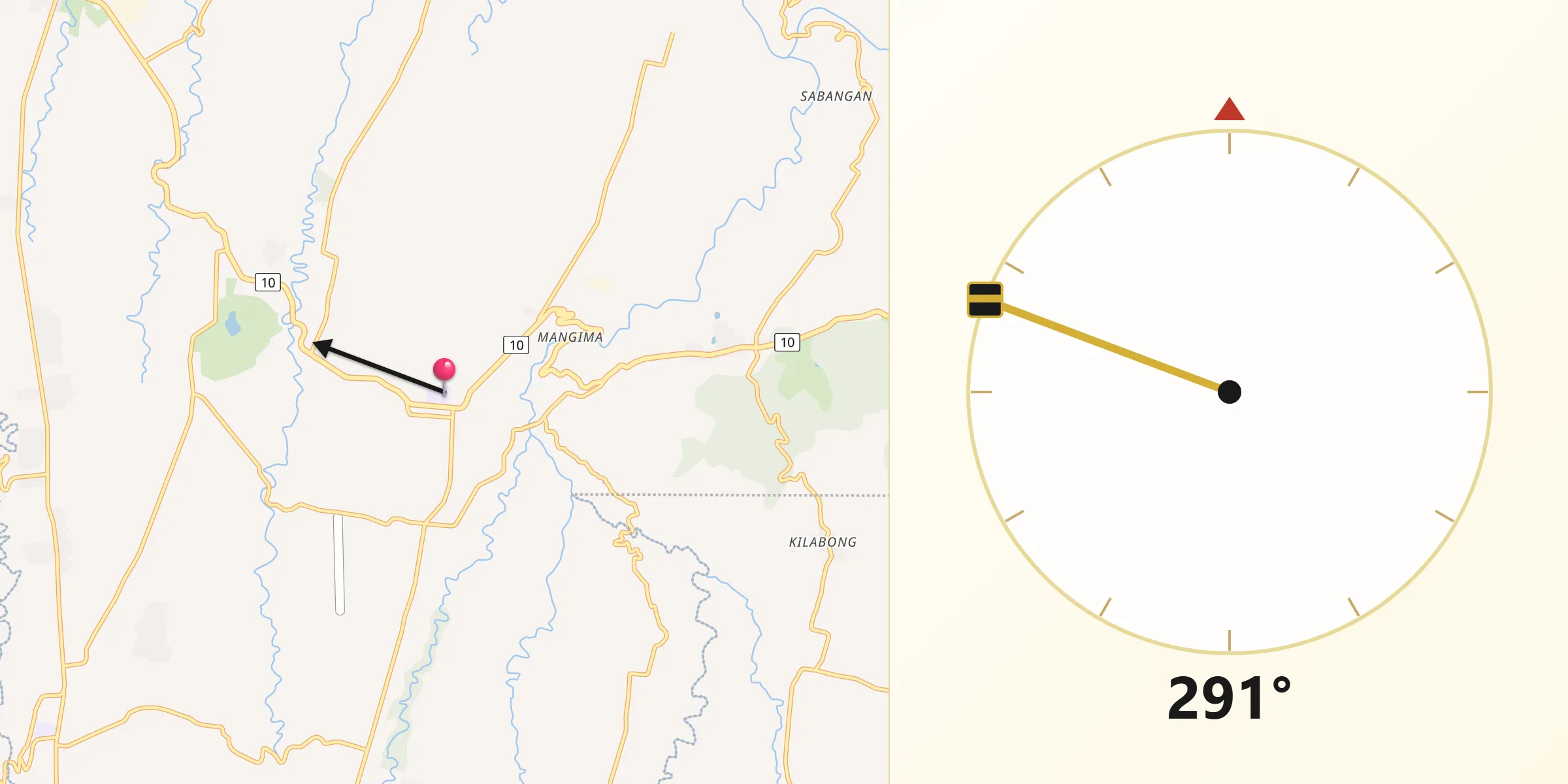 Qibla Direction from Manolo Fortich