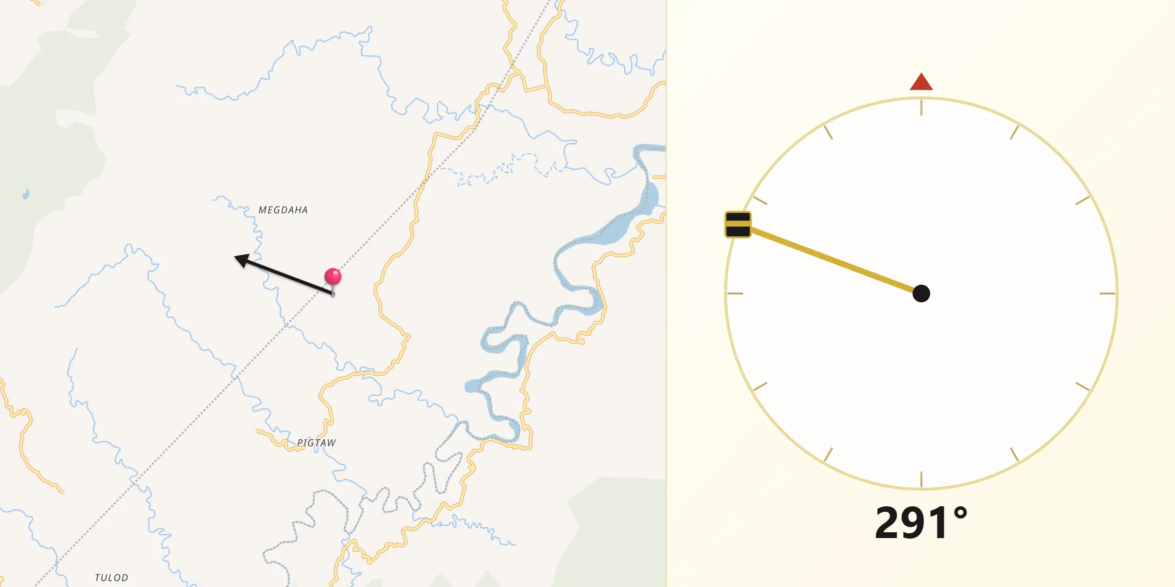 Qibla Direction from Cagayan de Oro