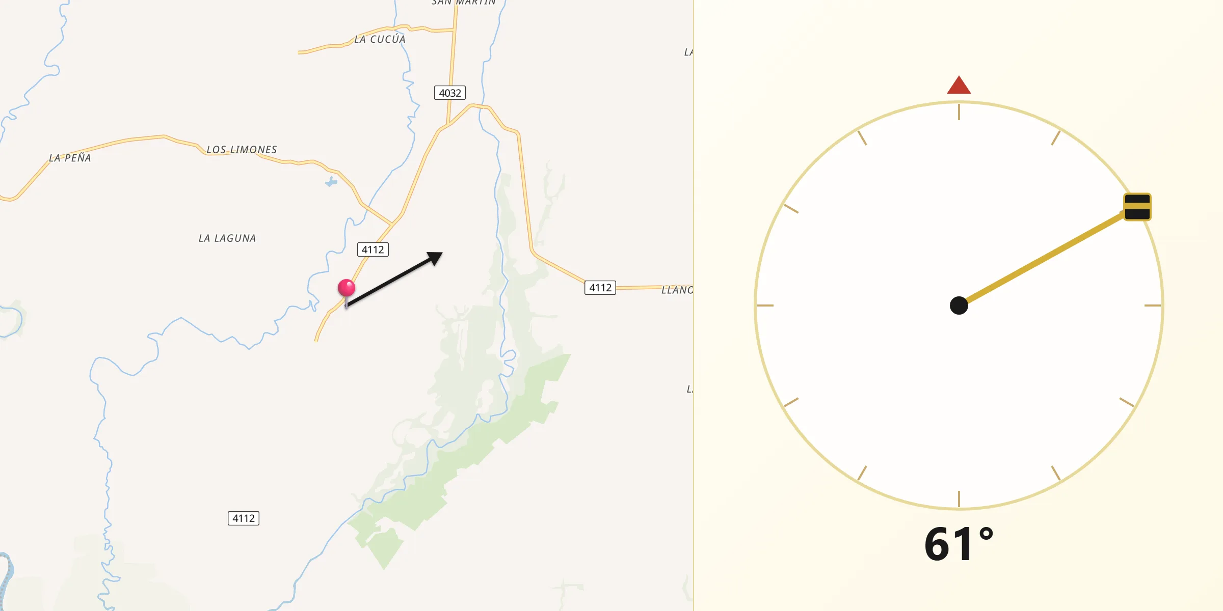 Dirección de la Qibla desde Santo Tomás