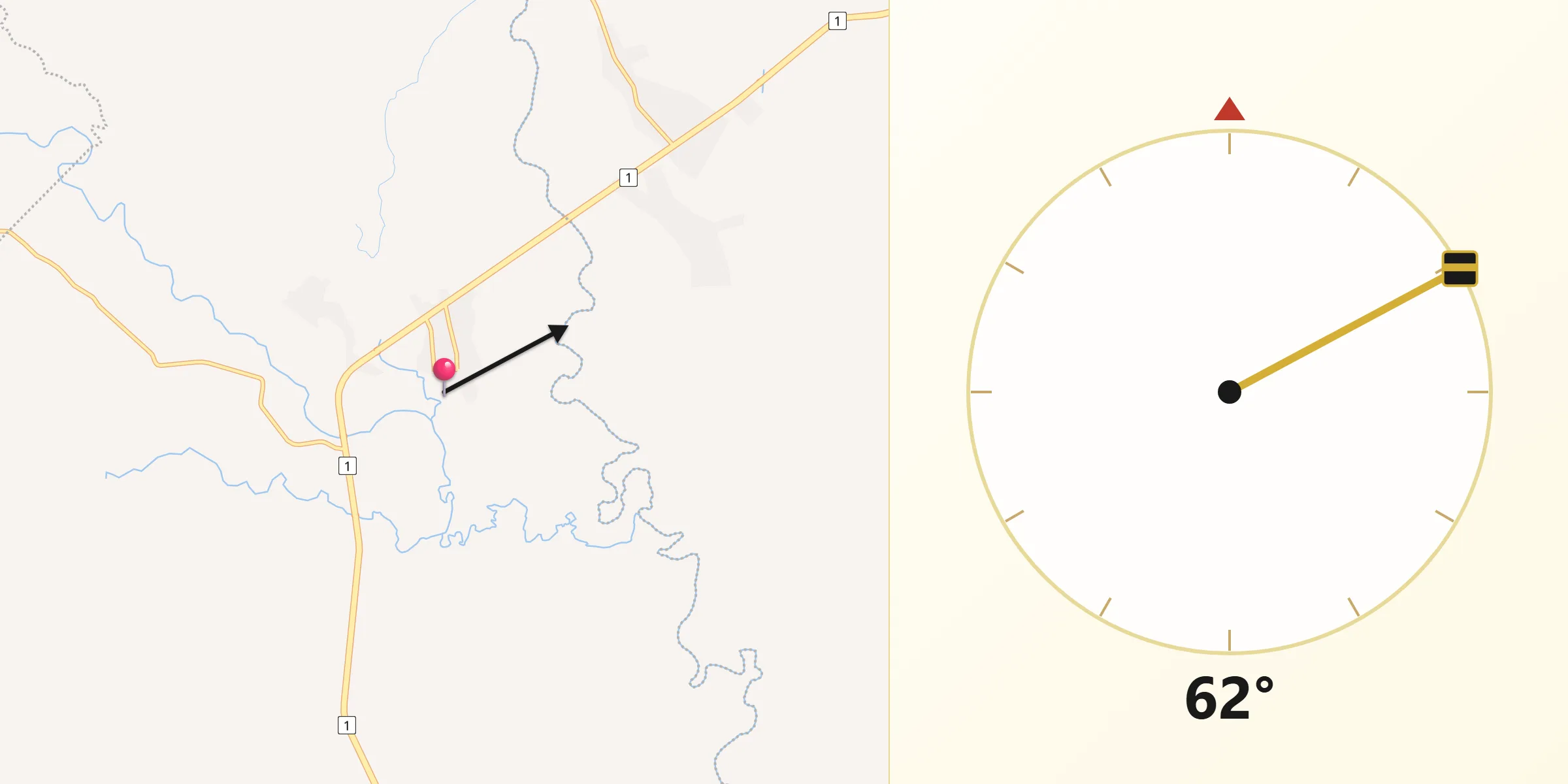 Dirección de la Qibla desde El Caño