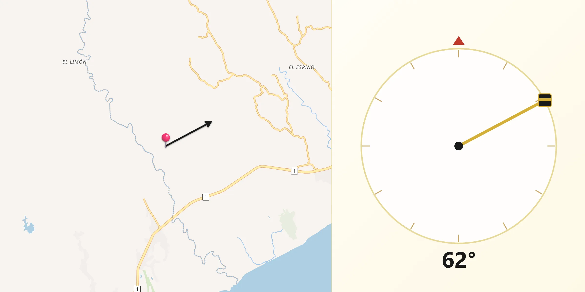 Dirección de la Qibla desde La Ermita
