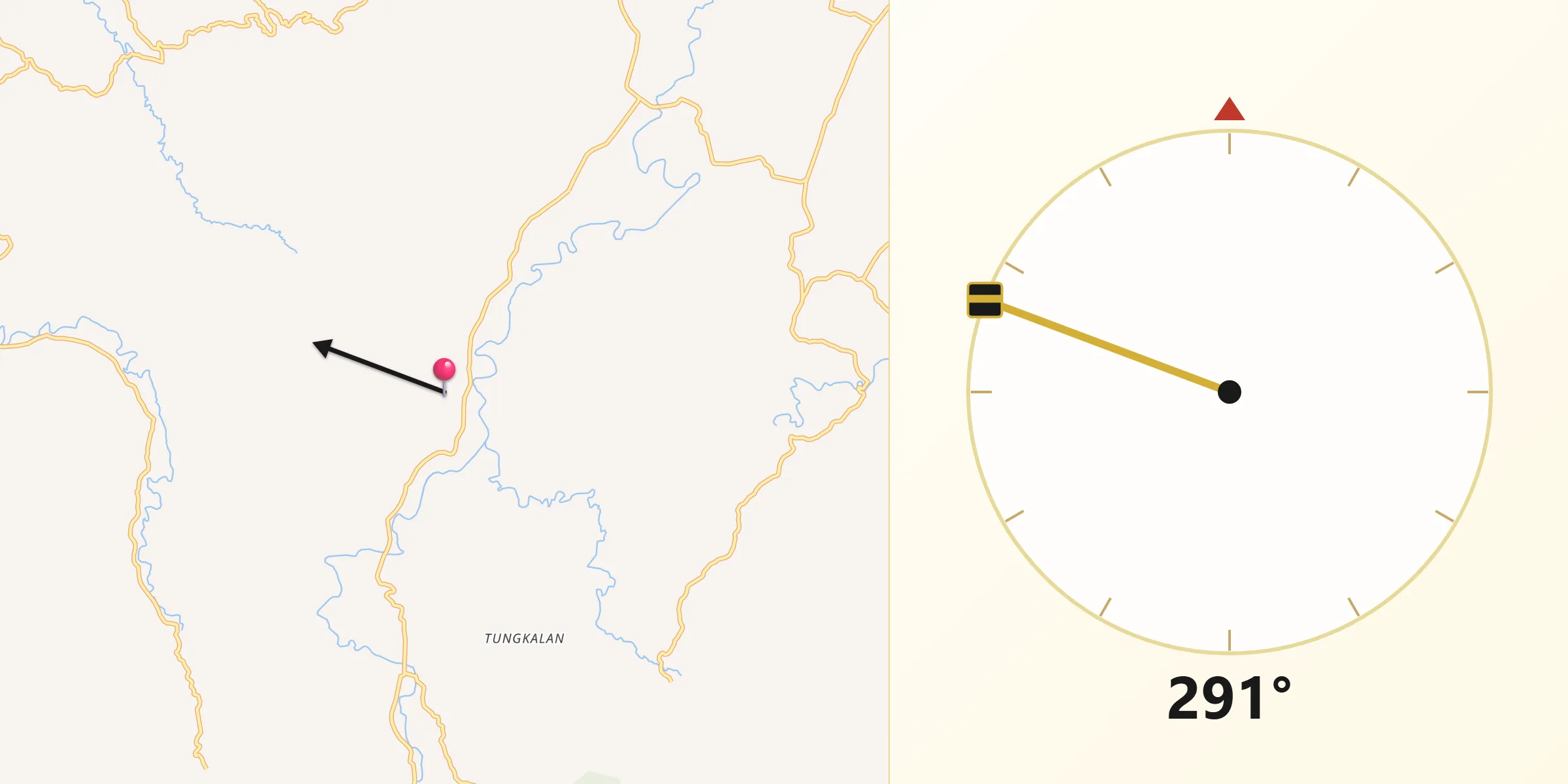 Qibla Direction from El Salvador
