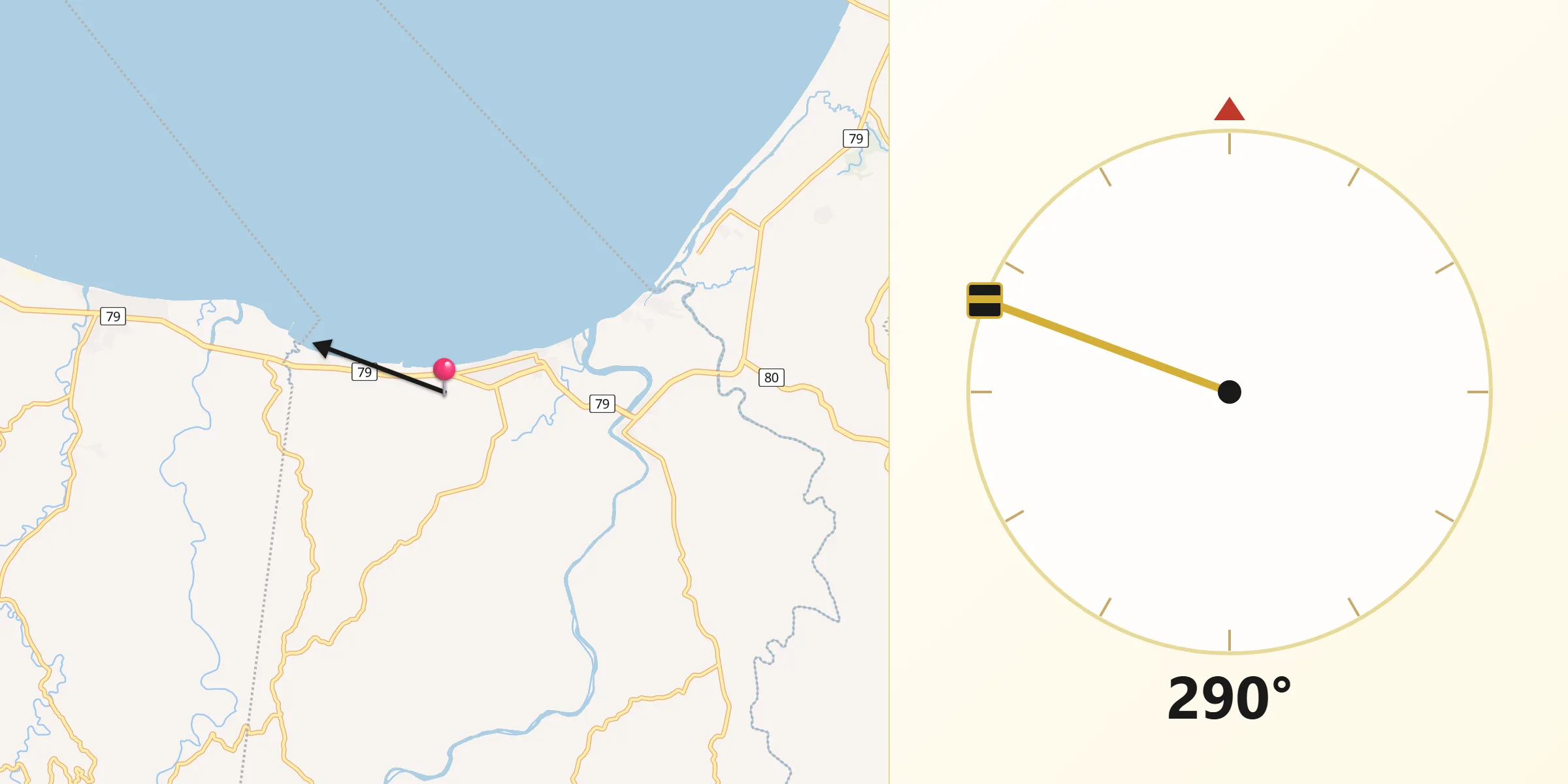 Qibla Direction from Dipolog City