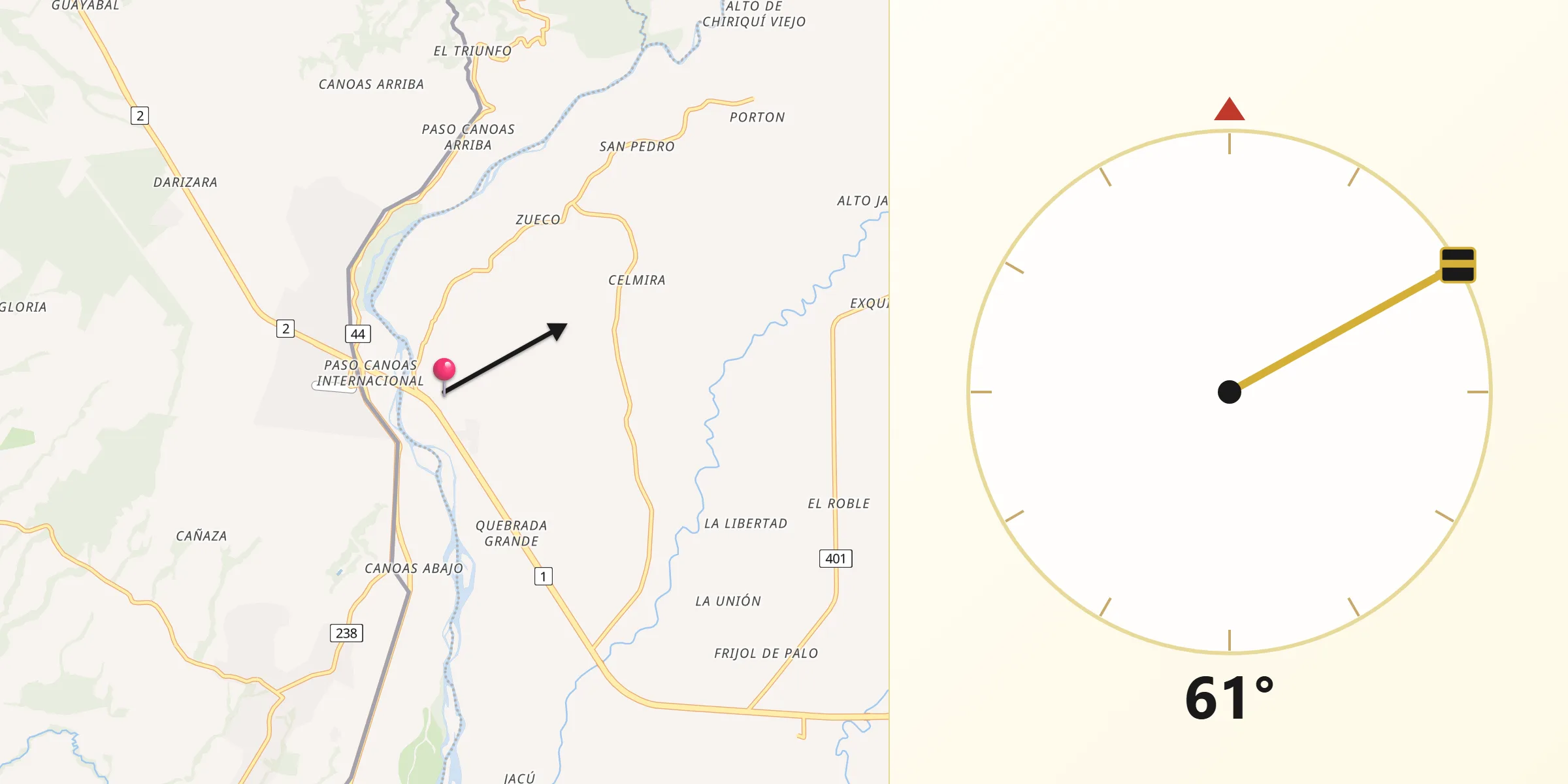 Dirección de la Qibla desde San Isidro
