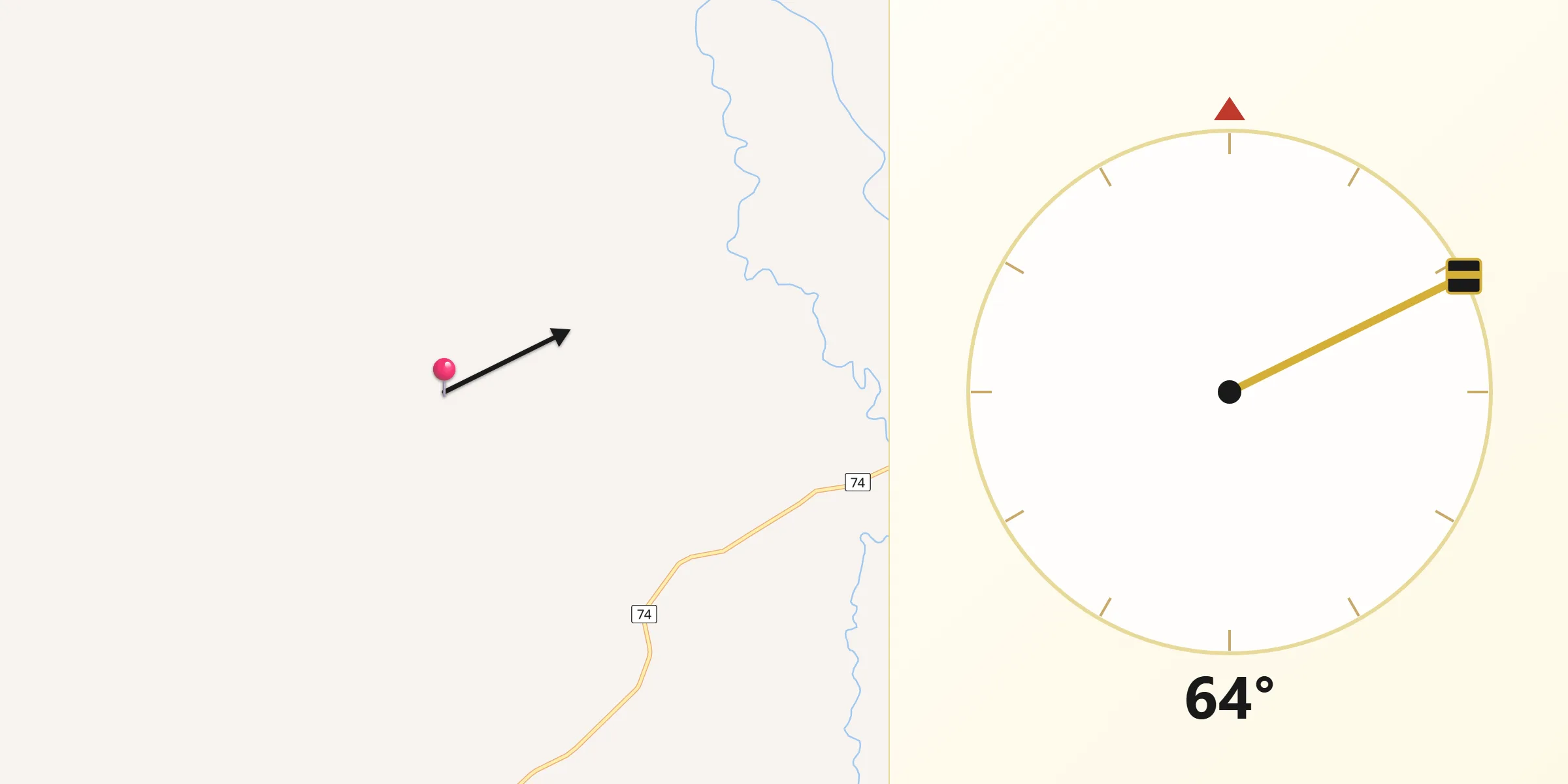 Dirección de la Qibla desde Majagual