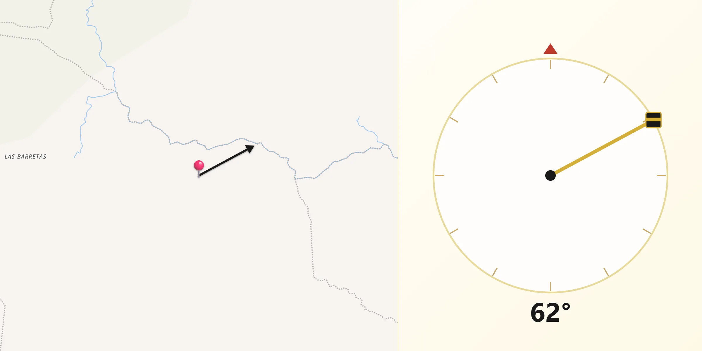 Dirección de la Qibla desde Las Sabanas