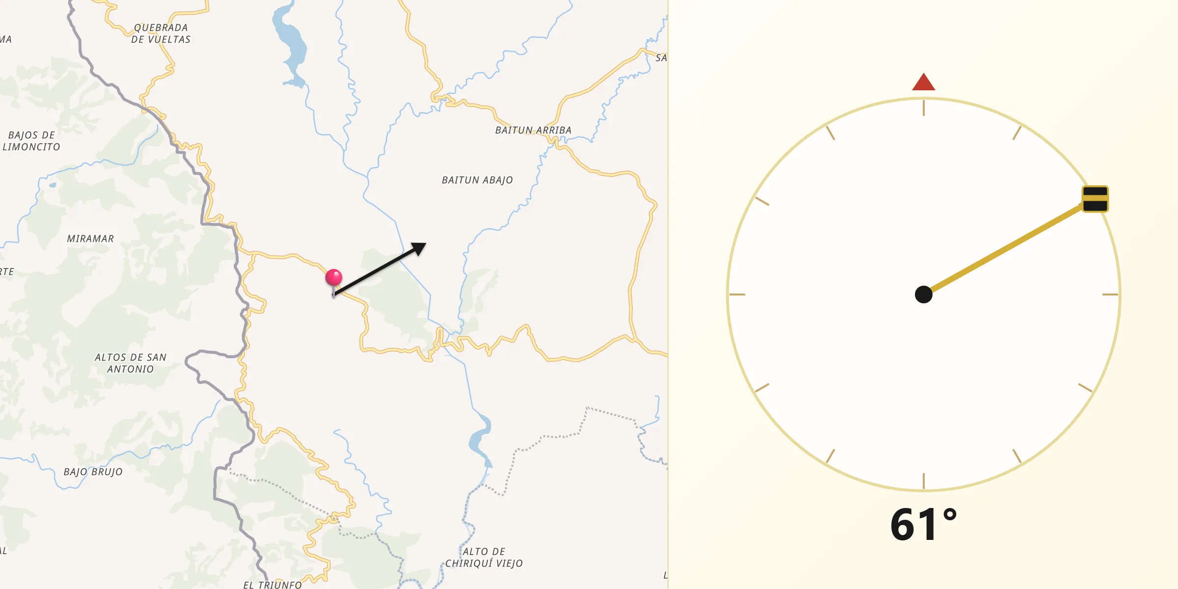 Dirección de la Qibla desde Breñón