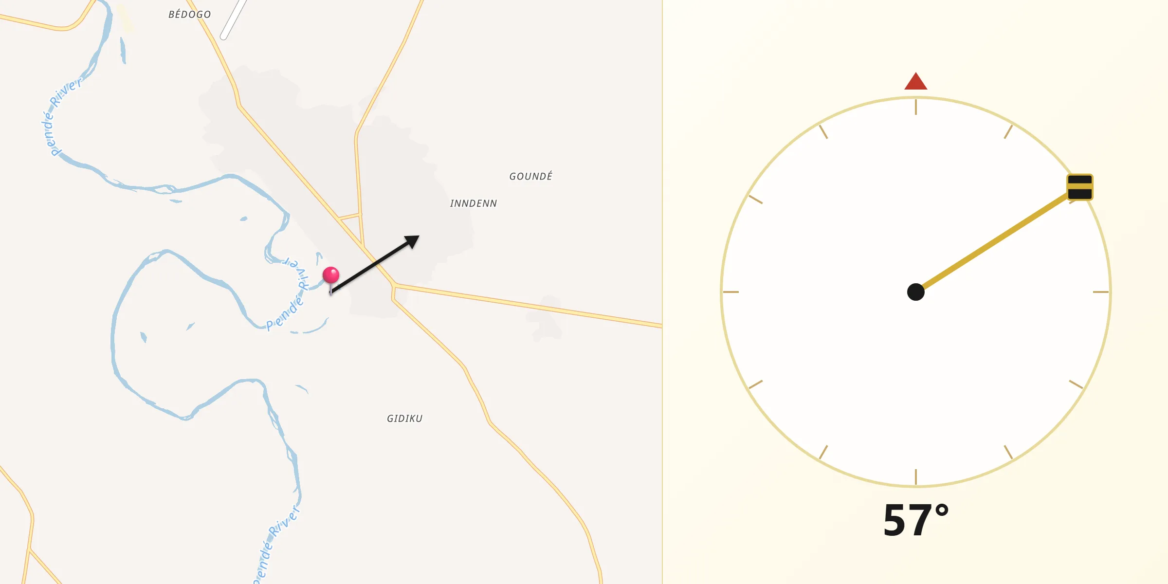 اتجاه القبلة من دوبا