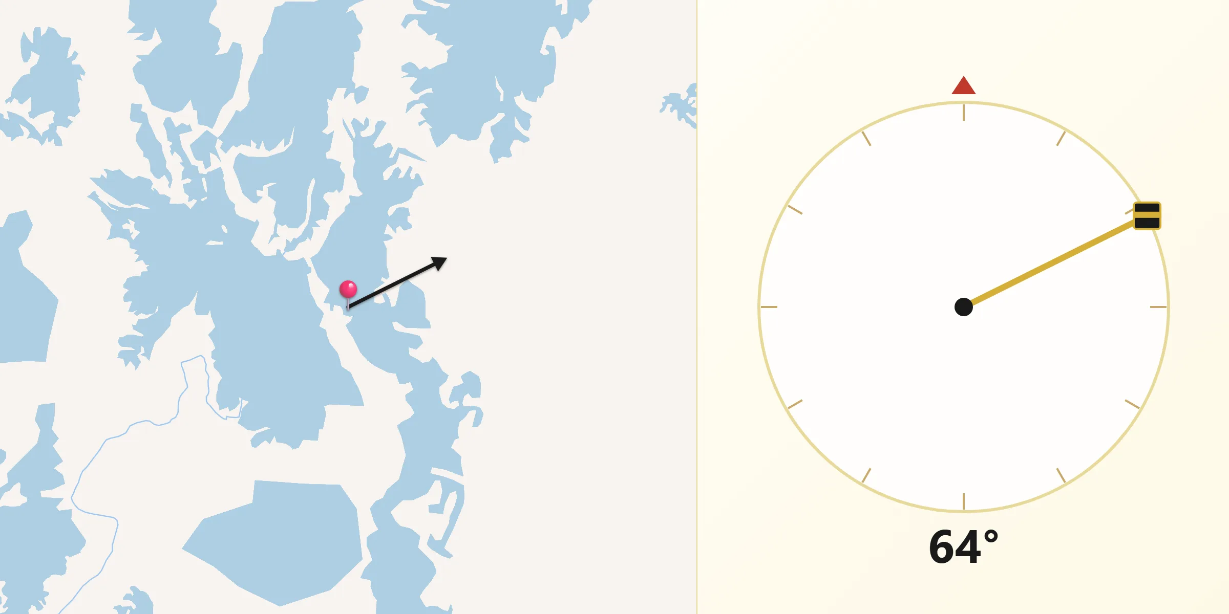 Dirección de la Qibla desde San Benito Abad