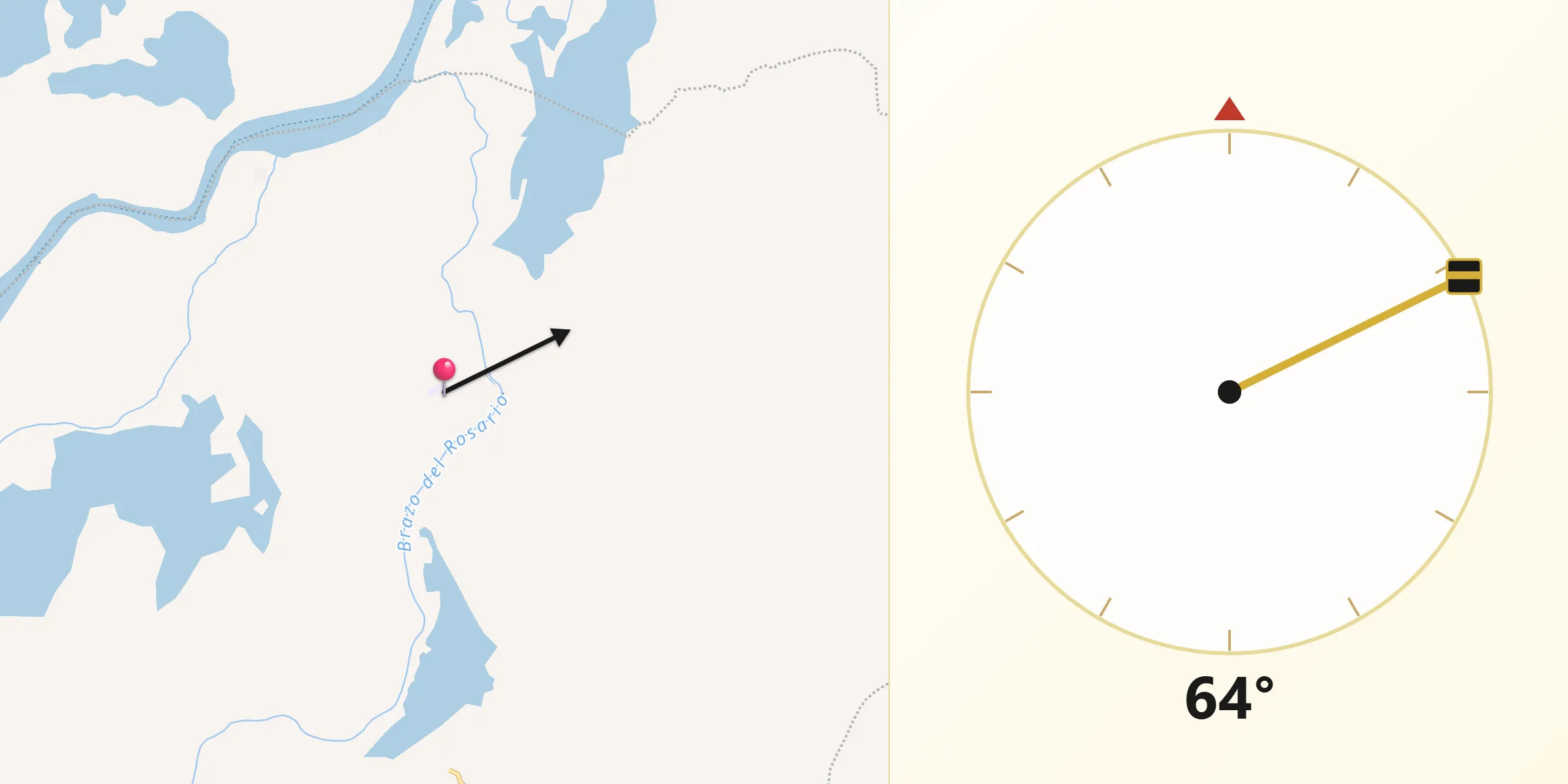 Dirección de la Qibla desde Altos del Rosario