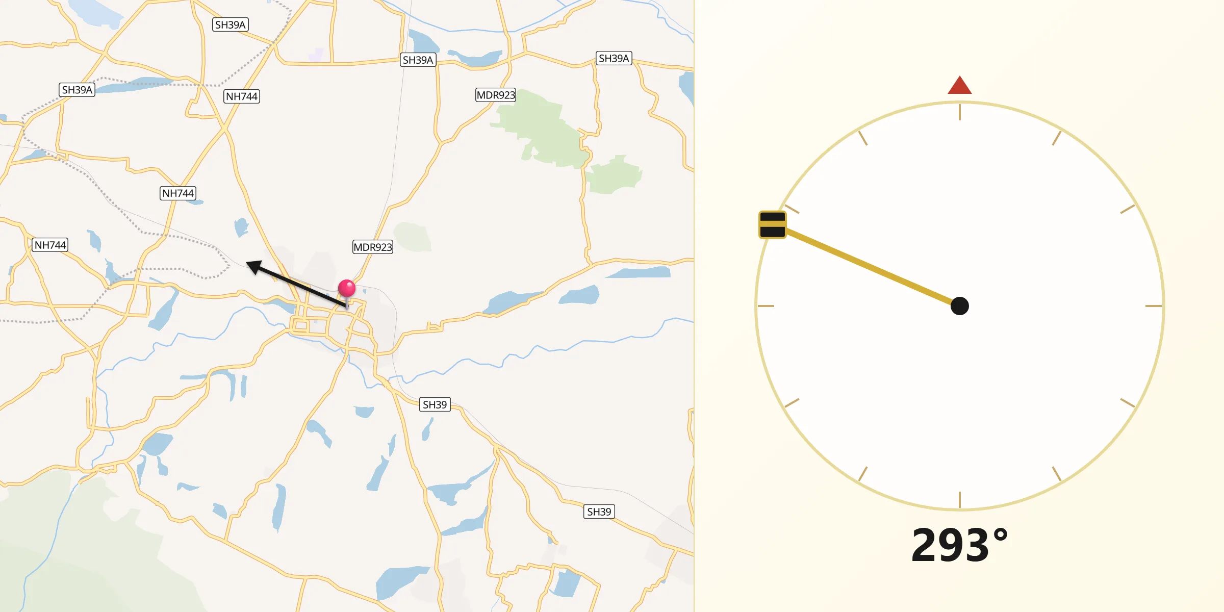 Qibla Direction from Thenkasi