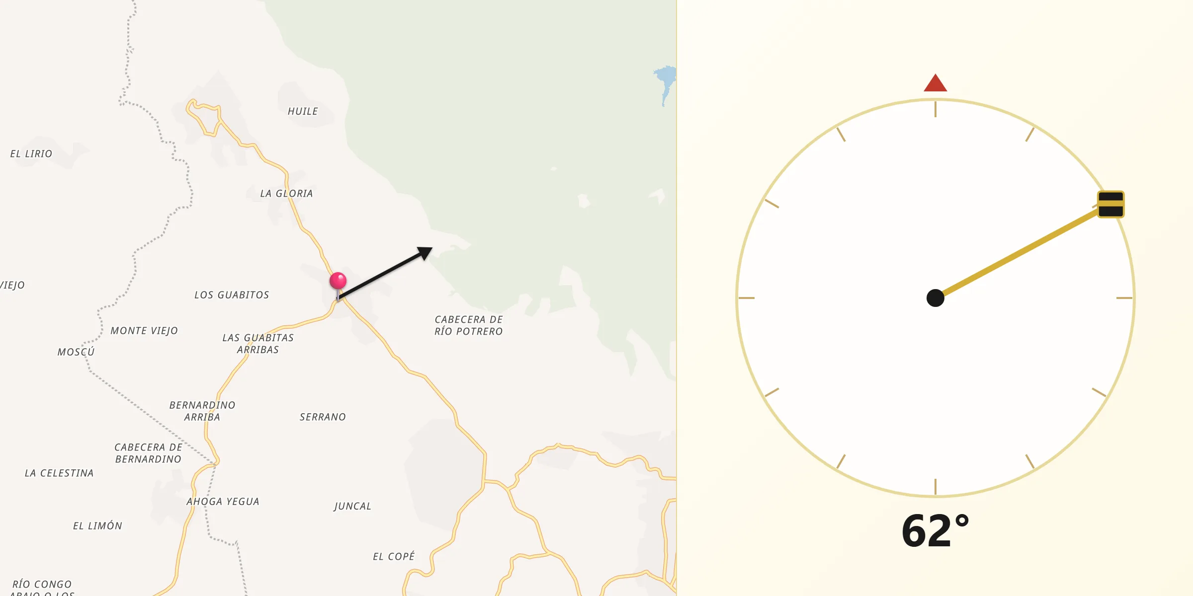 Dirección de la Qibla desde Nuevo Emperador