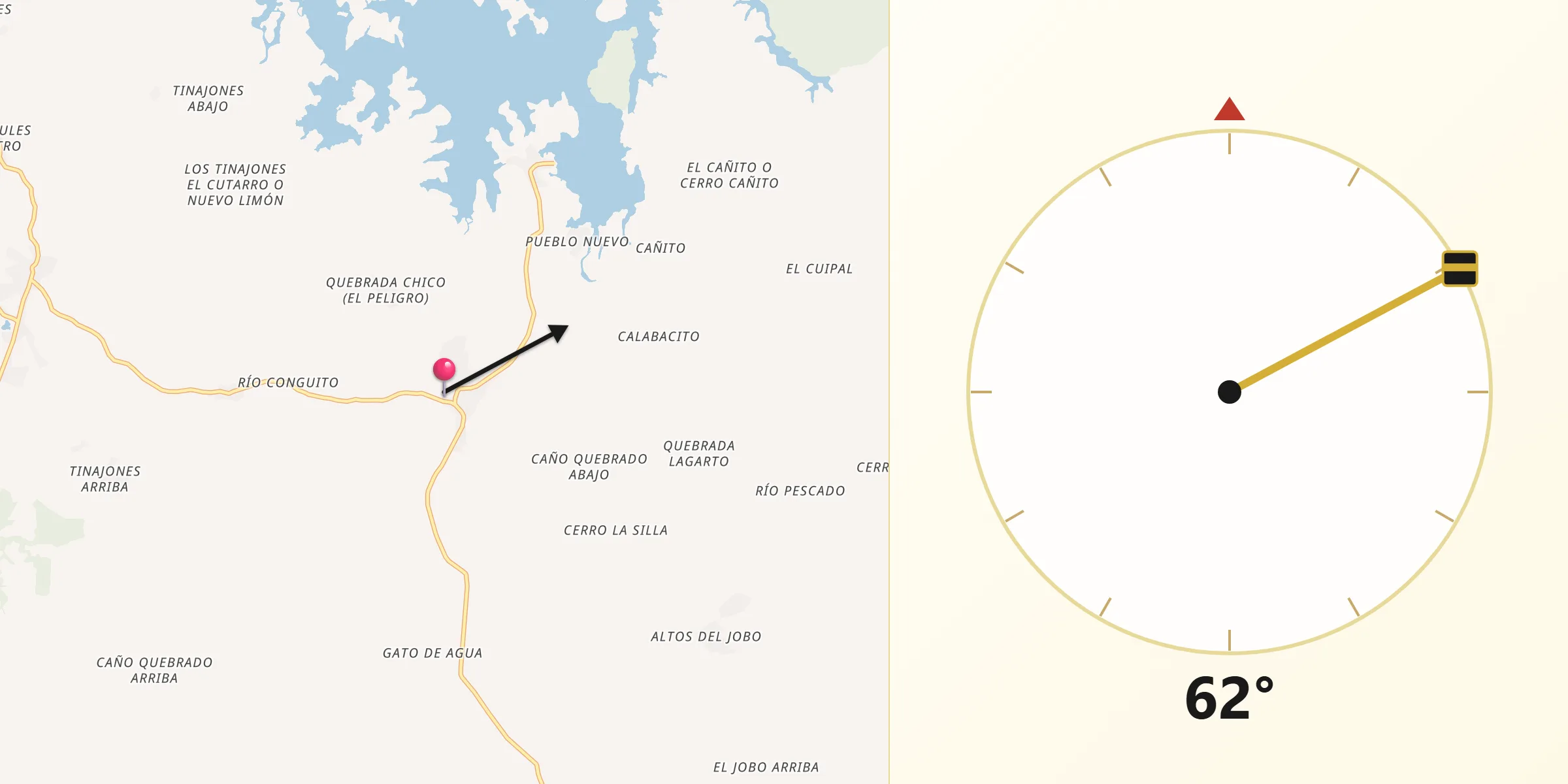 Dirección de la Qibla desde Mendoza