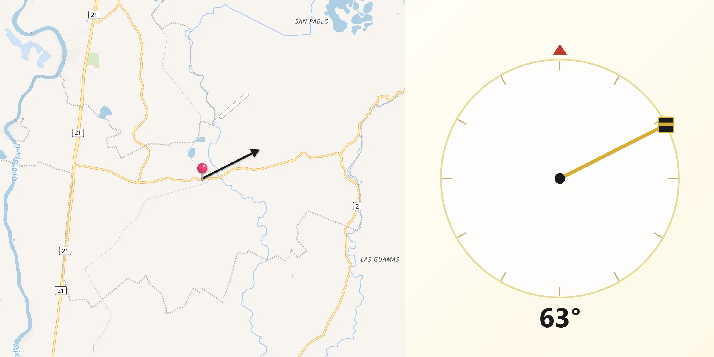 Dirección de la Qibla desde Cotorra