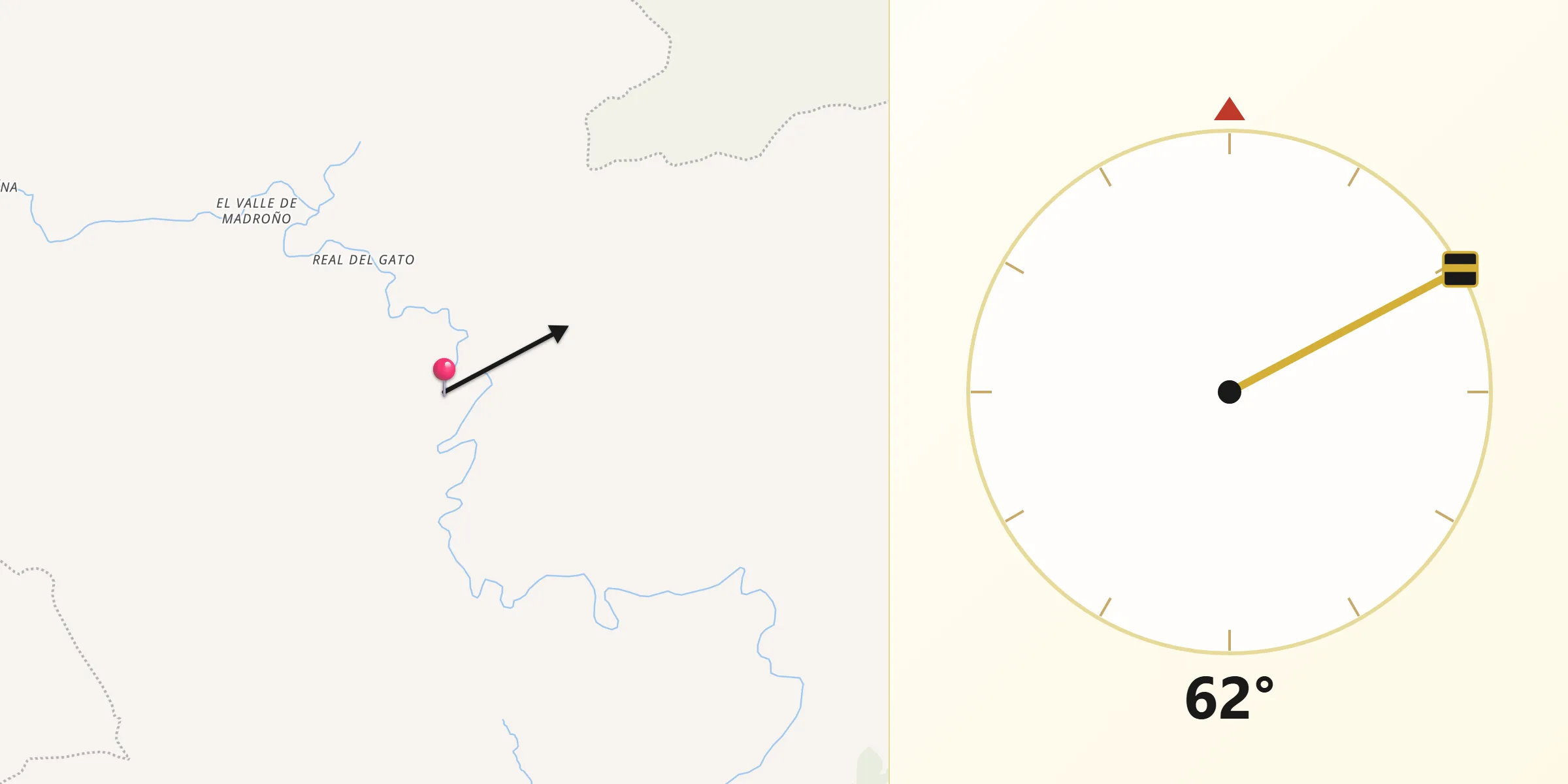 Dirección de la Qibla desde El Progreso